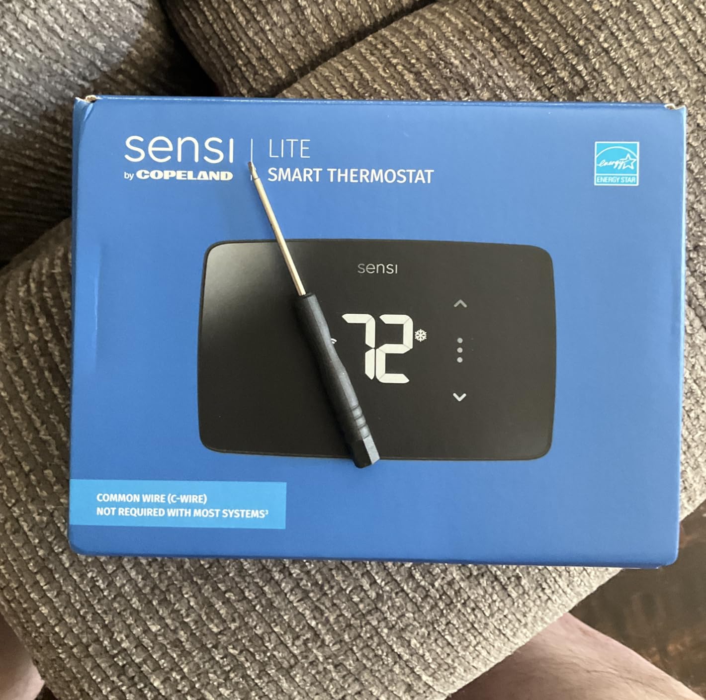 Sensi Lite Smart Thermostat, Data Privacy, Programmable, Wi-Fi, Easy DIY, Works With Alexa, Energy Star Certified, ST25, Most Systems C-Wire Not Required, Except On Heat/Cool Only and Heat Pump System Customer Review Sensi Lite Smart Thermostat, Data Privacy, Programmable, Wi-Fi, Easy DIY, Works With Alexa, Energy Star Certified, ST25, Most Systems C-Wire Not Required, Except On Heat/Cool Only and Heat Pump System - Customer Photo 1