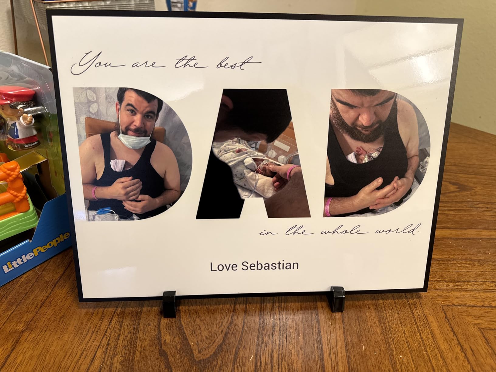 FUONLY Custom Grandpa Picture Frame Personalized Wooden Photo Plaque with Text, Christmas Fathers Day Birthday Gifts for Grandpa, Custom Printed Wooden Sign from Grandkids Granddaughter Grandson - Customer Photo 1