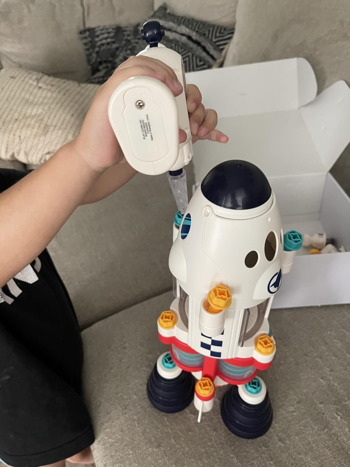 iPlay, iLearn Rocket Outer Space Toys, Kids Spaceship Playset with Space Shuttle, Electric Drill, 2 Astronauts - Customer Photo 2