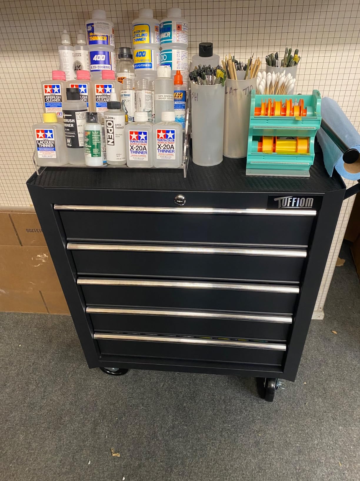 TUFFIOM 5-Drawer Rolling Tool Chest w/Drawers & Lock, Tool Storage Cabinet with Lockable Wheels, Top Cushion & Drawer Liners, Tool Organizer Box for Garage, Warehouse & Repair Sho Customer Review TUFFIOM 5-Drawer Rolling Tool Chest w/Drawers & Lock, Tool Storage Cabinet with Lockable Wheels, Top Cushion & Drawer Liners, Tool Organizer Box for Garage, Warehouse & Repair Sho - Customer Photo 1