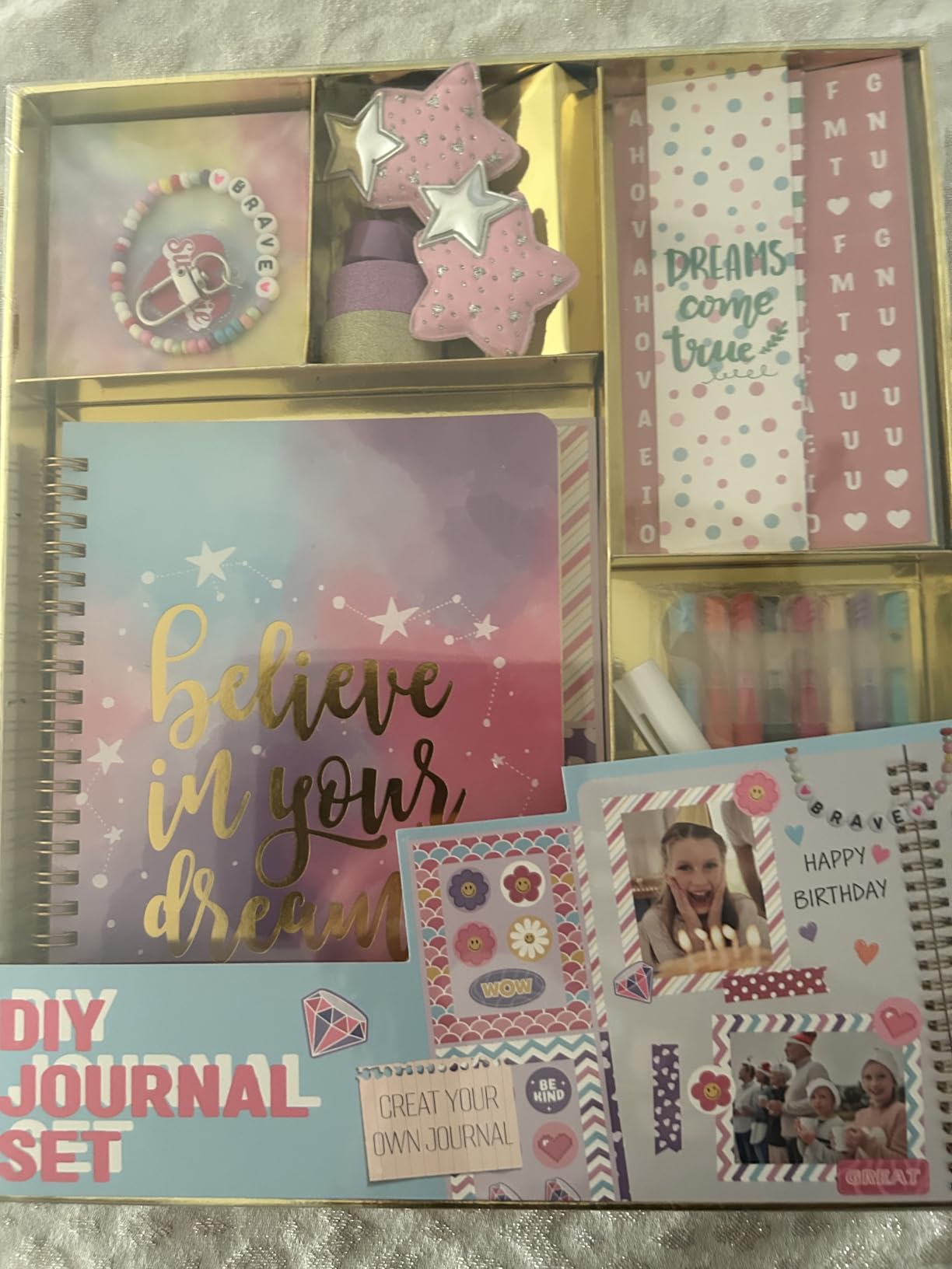 Nollh DIY Journal Kit for Girls - 26PCS Teen Tween Girl Gifts Trendy Stuff, Stocking Stuffers, Scrapbook Supplies Stationery Set, Art Crafts Kit - Ideal Gifts for 8 9 10 11 12 13 14 Year Old Girl - Customer Photo 1