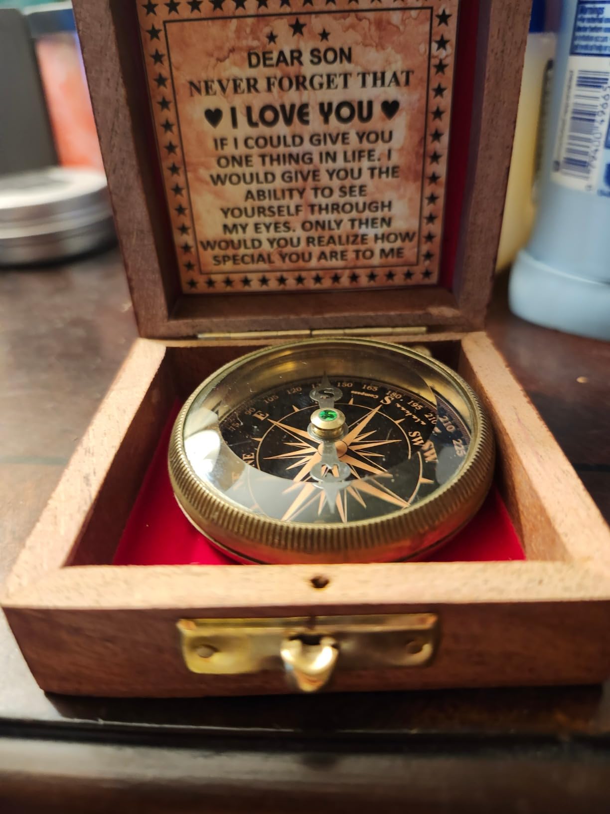 Gift for Son from Mom Dad | Engraved Compass 2