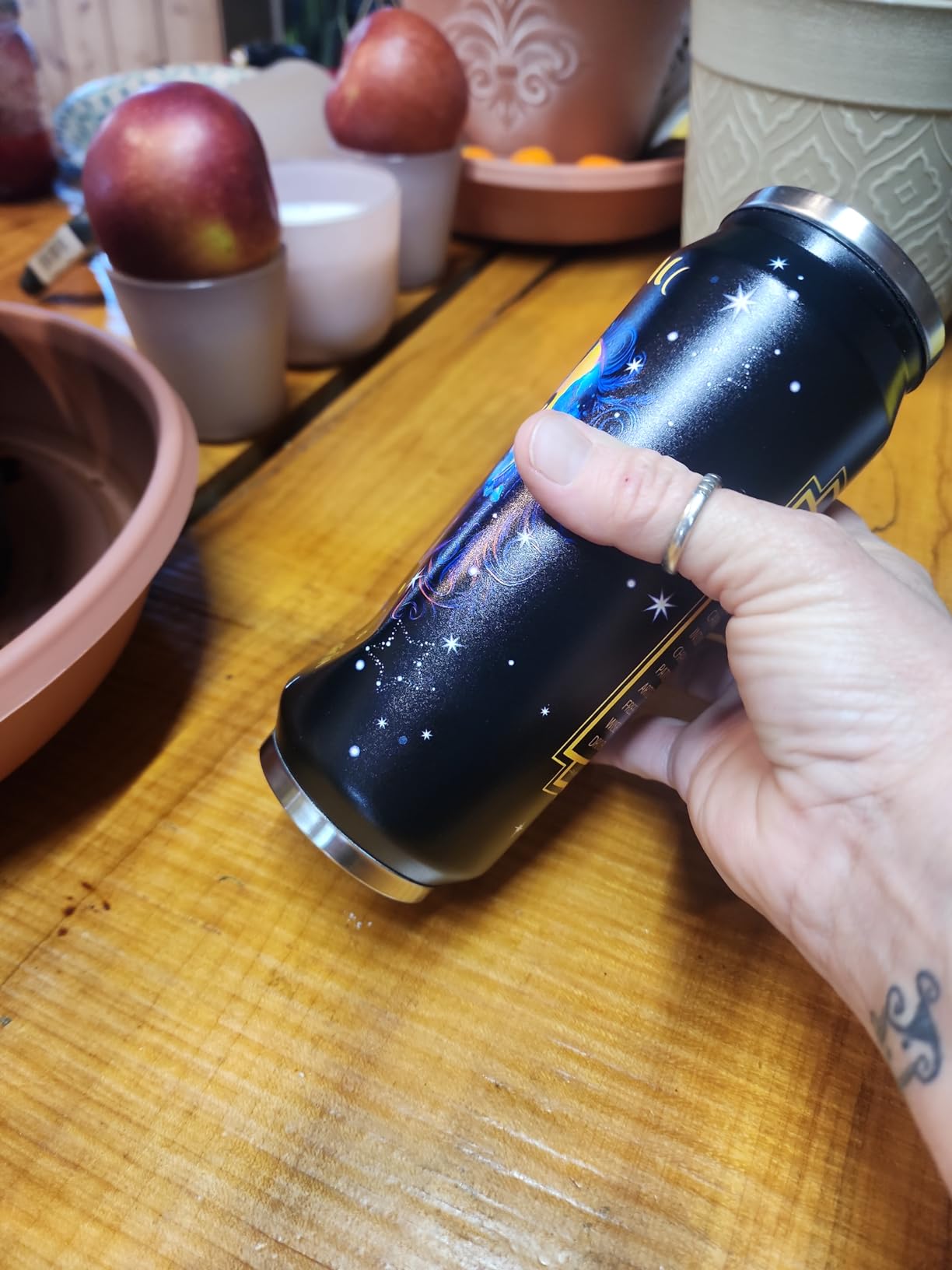 Scorpio Constellation Zodiac Stainless Steel Tumbler - 17 Oz With Straw Lid, Perfect for Men, Women, Astrology Fans, Birthday Gifts - Customer Photo 4