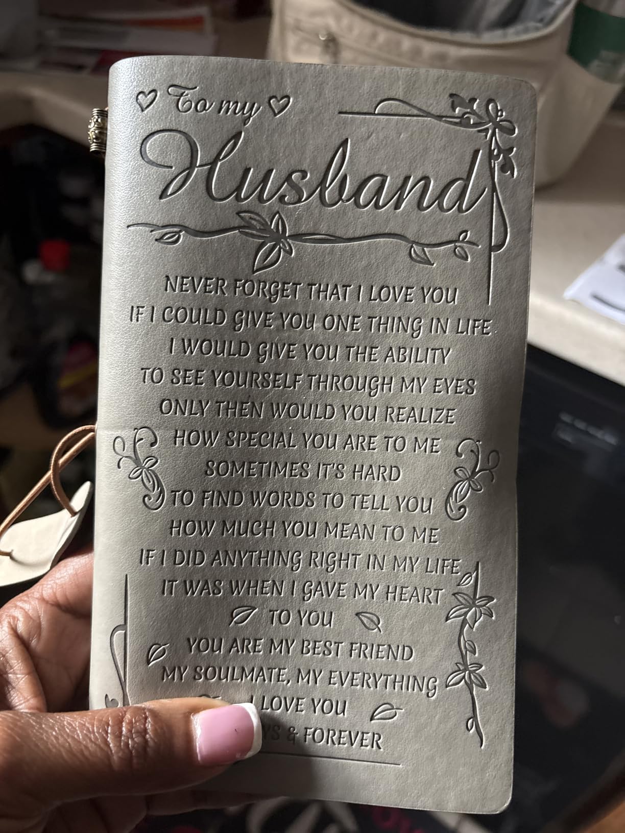 PRSTENLY Gifts for Husband Leather Journal, Husband Birthday Gift To My Husband Gifts 140 Page Refillable Notebooks, Fathers Day Anniversary Wedding Christmas Valentines Day Gifts for Him Men Husband - Customer Photo 1