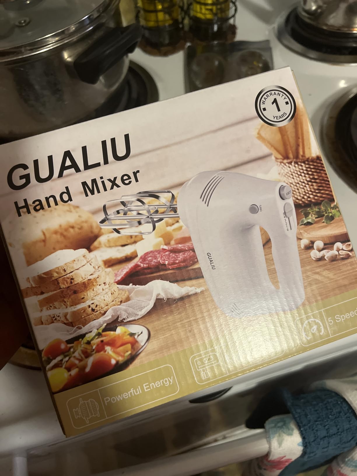 Electric Hand Mixer with Stainless Steel Whisk, Dough Hook Attachment and Storage Bag, Handheld Mixer for Baking Cakes, Eggs, Cream Food Mixers. Turbo Boost /5 Speed Kitchen Blender PINK Customer Review Electric Hand Mixer with Stainless Steel Whisk, Dough Hook Attachment and Storage Bag, Handheld Mixer for Baking Cakes, Eggs, Cream Food Mixers. Turbo Boost /5 Speed Kitchen Blender PINK - Customer Photo 4