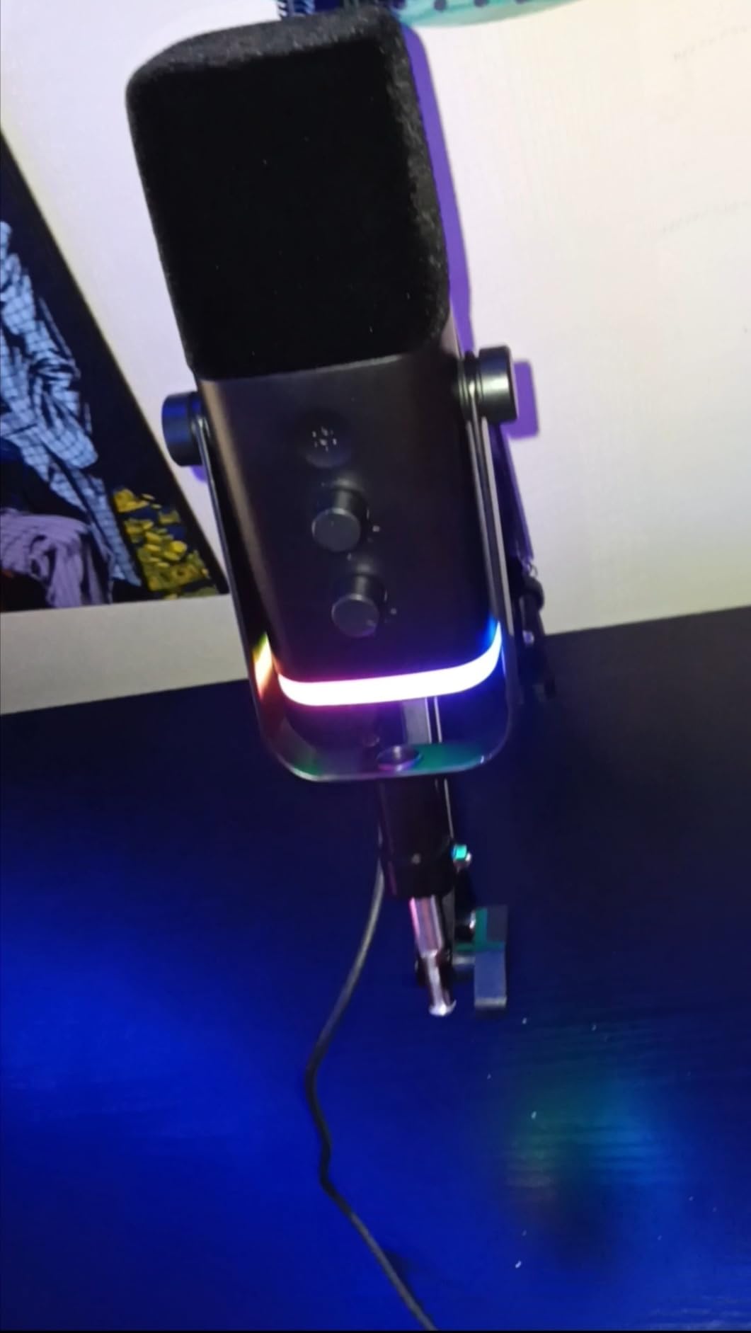 FIFINE XLR/USB Gaming Microphone Set, Dynamic PC Mic for Streaming Podcasting, Computer RGB Mic Kit with Boom Arm Stand, Mute Button, Headphones Jack, for Recording Vocal Voice-Over-AmpliGame AM8T Customer Review FIFINE XLR/USB Gaming Microphone Set, Dynamic PC Mic for Streaming Podcasting, Computer RGB Mic Kit with Boom Arm Stand, Mute Button, Headphones Jack, for Recording Vocal Voice-Over-AmpliGame AM8T - Customer Photo 3