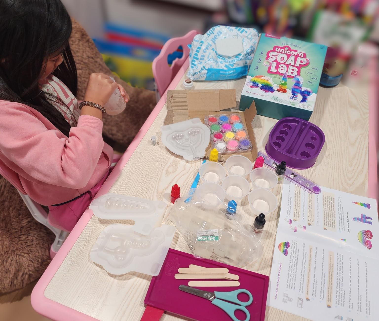 Dan&Darci Unicorn Soap Making Kit - Girls Christmas Crafts DIY Project Age 6+ Year Old Kids - Unicorn Girl Gifts - Science Activity Teenage Gift - Make Your Own Soap - Craft Toys Ages 6 7 8 9 10 11 12 - Customer Photo 2