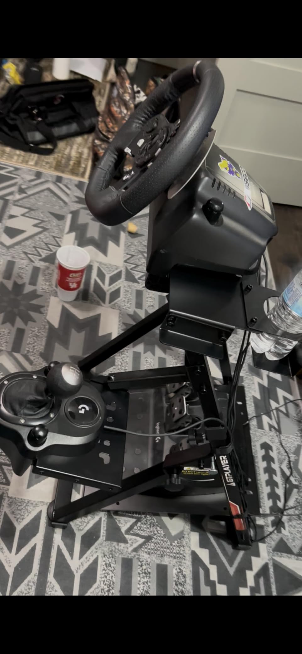 GTPLAYER Sim Racing Wheel Stand Simulator Cockpit Wheel Stand Racing Steering Shifter Mount fit for Logitech G25 G27 G29 G920 G923 Thrustmaster T330TS Gaming Stand Wheel Pedals NOT Included, Black - Customer Photo 2