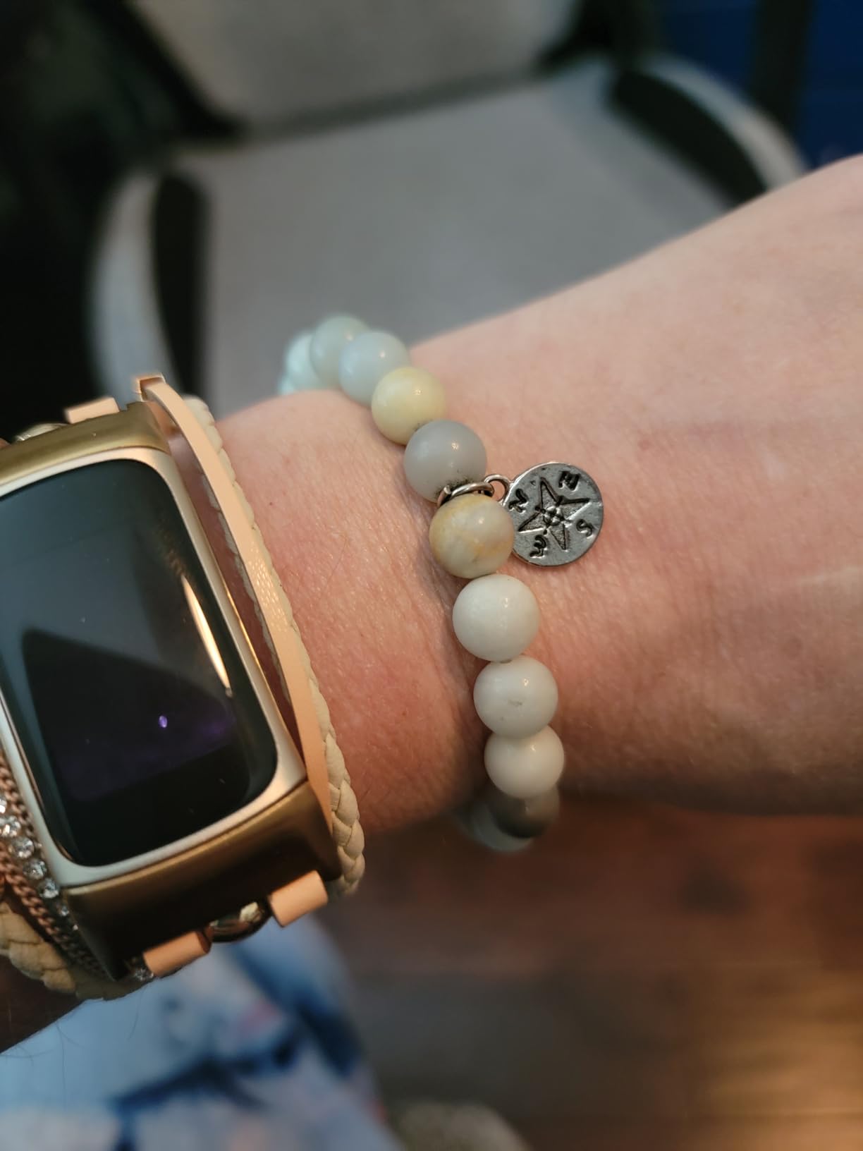 Sisadodo Going Away Gifts for Men Women Coworker Natural Stone Bracelet for Farewell Retirement Gift for Colleague Inspirational Gifts - Customer Photo 1