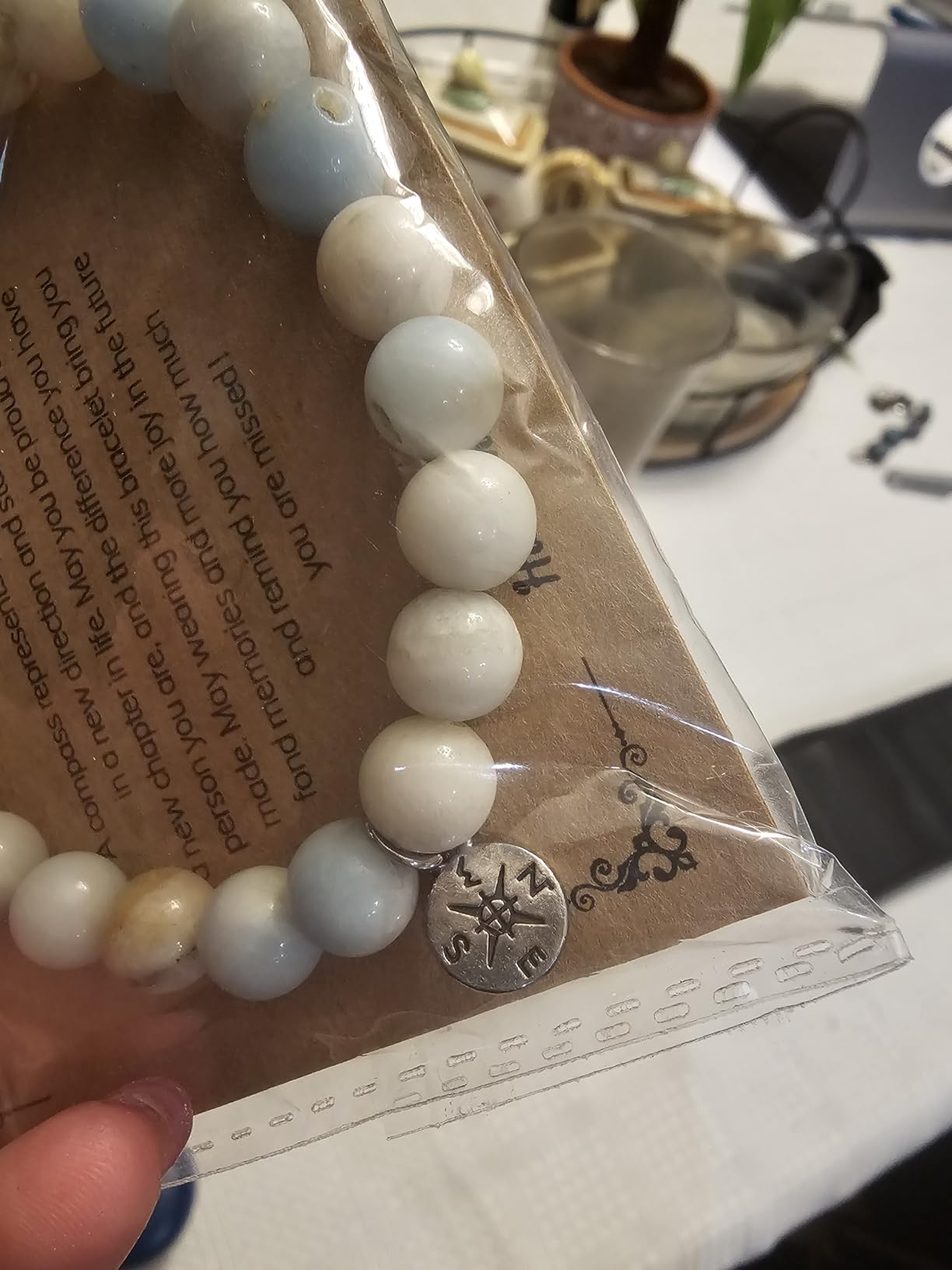 Sisadodo Going Away Gifts for Men Women Coworker Natural Stone Bracelet for Farewell Retirement Gift for Colleague Inspirational Gifts - Customer Photo 2