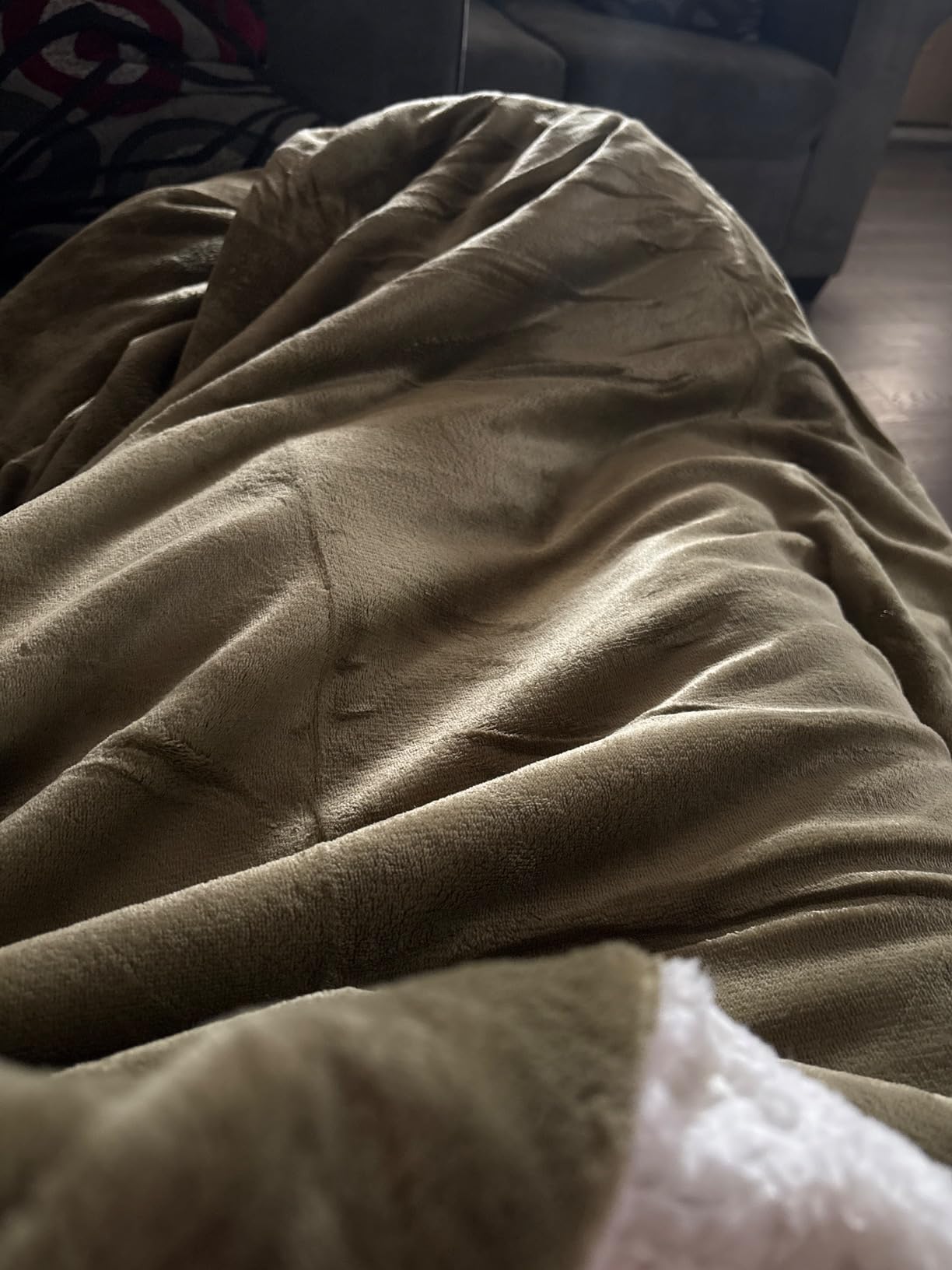 Ribbed Texture Reversible Taupe Throw Blanket, Fluffy and Luxurious King Blanket (90