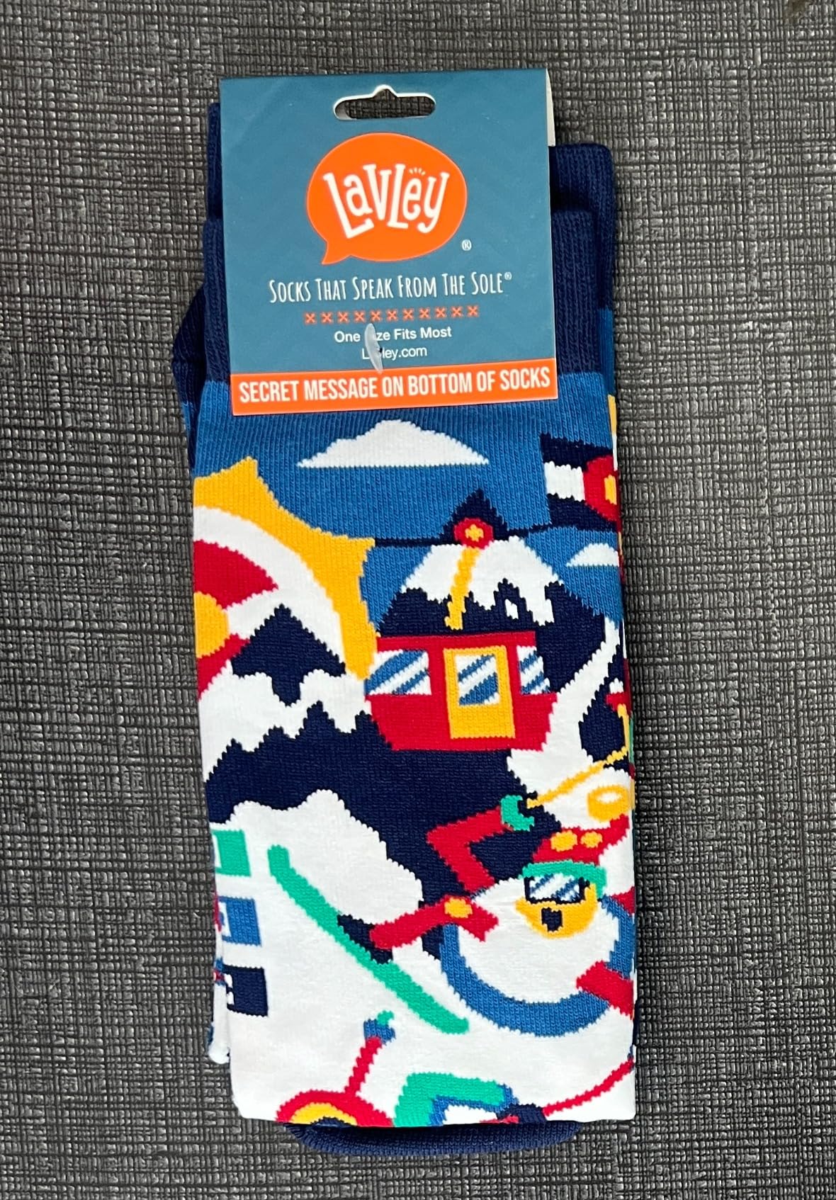 Lavley Ski Socks - Funny socks for skiers and snowboarders - Unisex novelty gift - Great for birthdays or holidays - Customer Photo 2