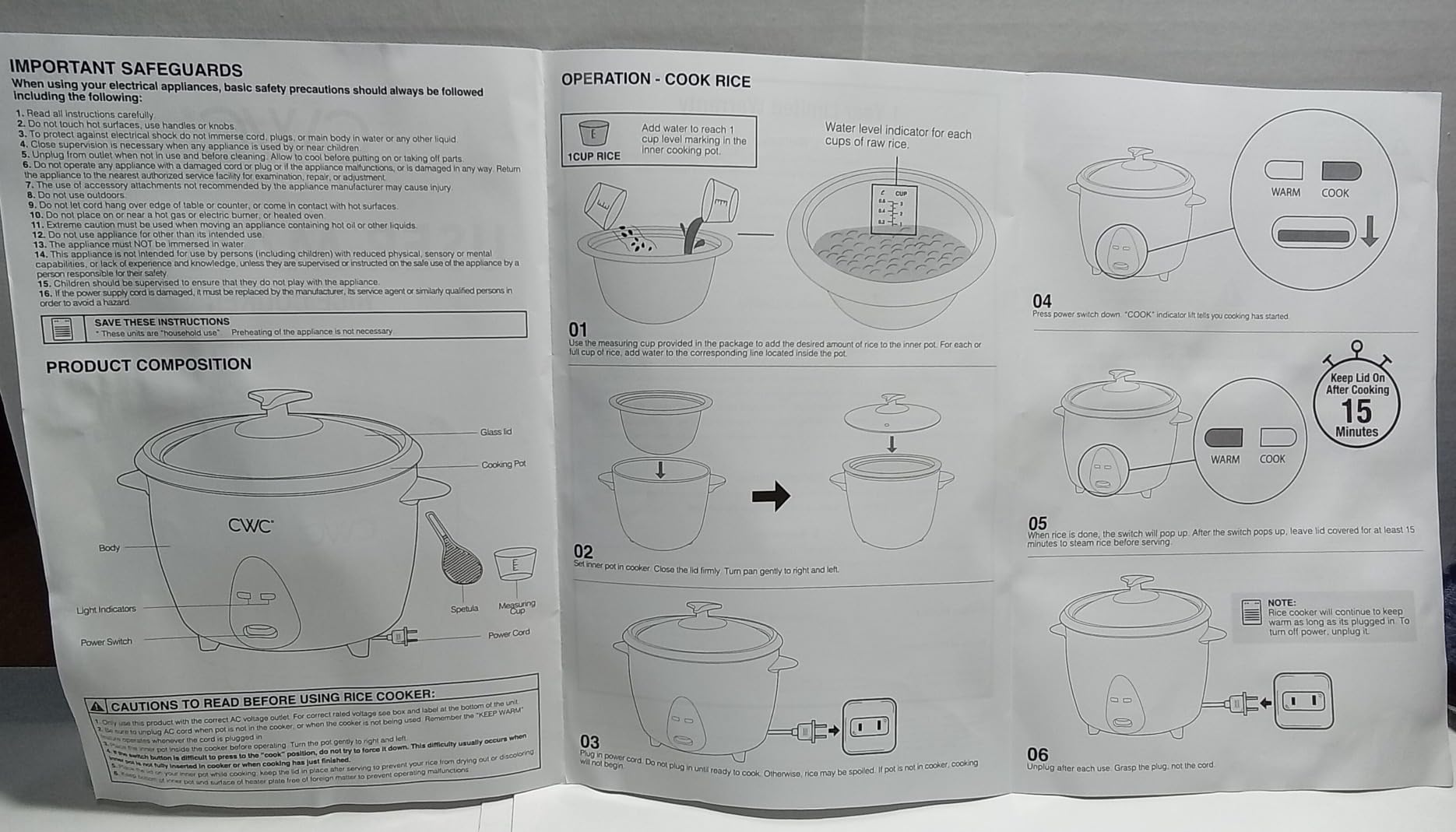 COOK WITH COLOR 6 Cup Rice Cooker 300W - Effortless Cooking and Greatly, Cooks 3 Cups of Raw Rice for 6 Cups of Cooked Rice, Black - Customer Photo 1