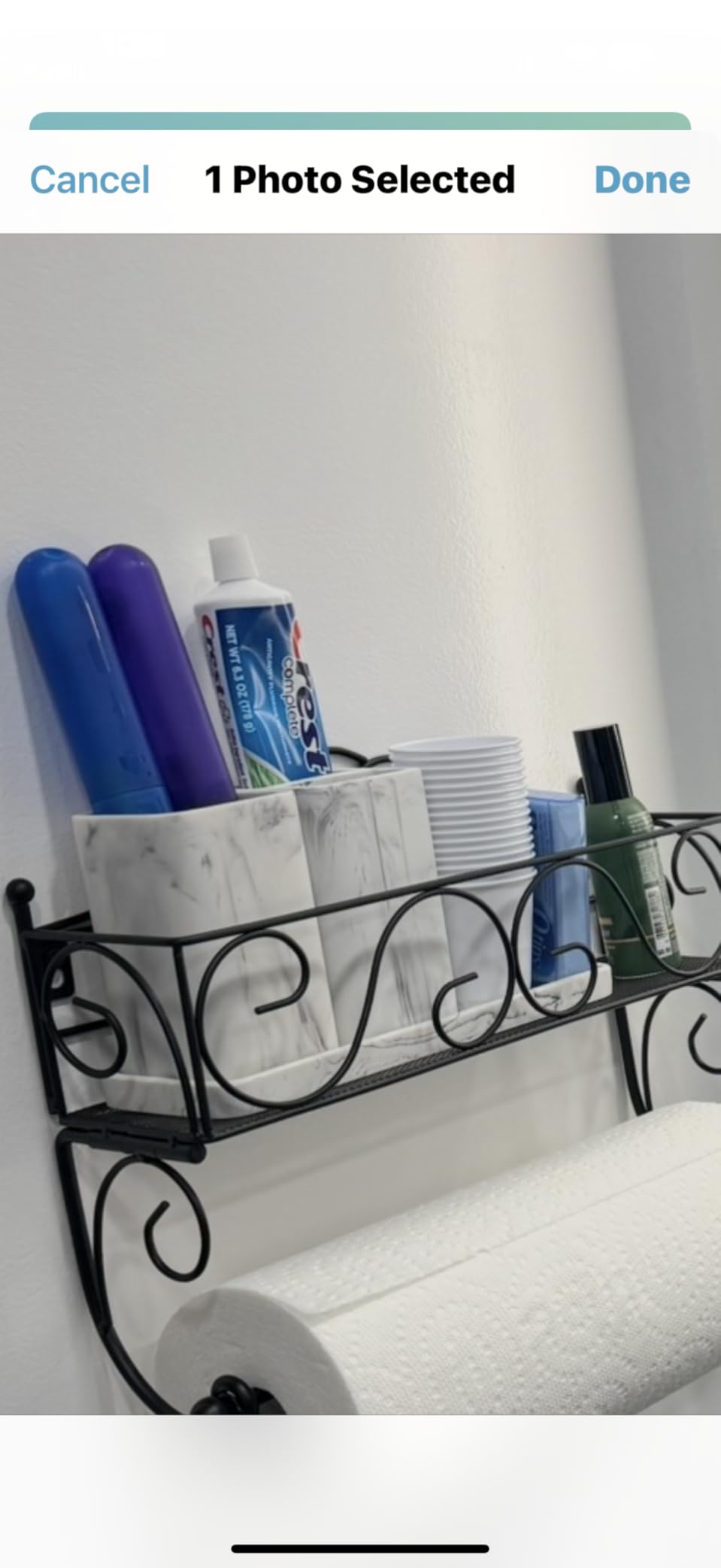 ZCCZ Matte Black Bathroom Accessory Sets, 4 Pieces Bathroom Accessories Complete Set Vanity Countertop Accessory Set, Includes Lotion Dispenser Soap Pump, Tumbler, Toothbrush Holder and Tray - Customer Photo 2