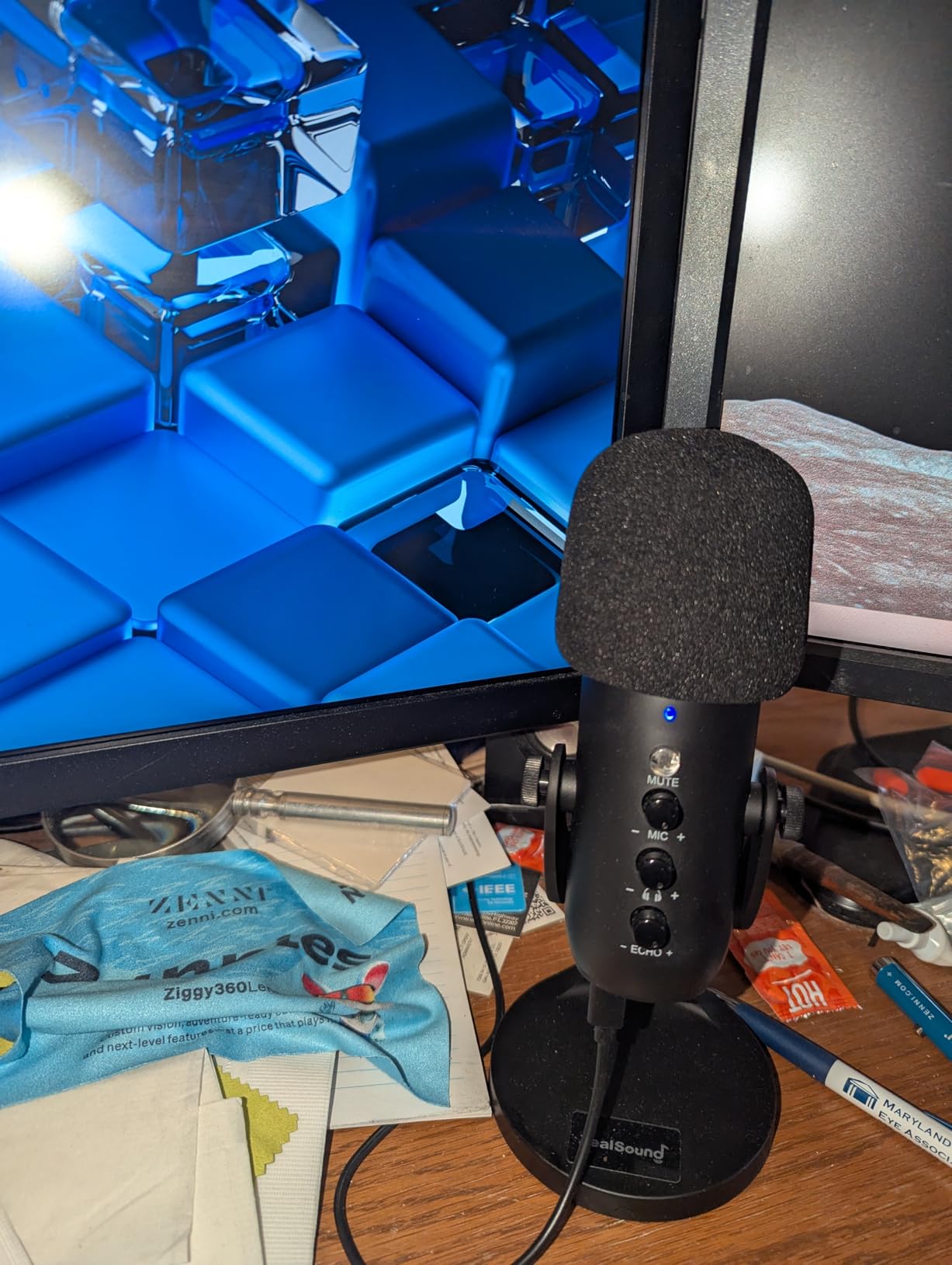 ZealSound USB Condenser Microphone,Computer PC Gaming Mic,Plug&Play Microphones for PS 4&5.Monitor Adjust&Volume Control,Mic Gain Control,Mute Button for TikTok,YouTube Podcast on Mac&Windows(Teal) Customer Review ZealSound USB Condenser Microphone,Computer PC Gaming Mic,Plug&Play Microphones for PS 4&5.Monitor Adjust&Volume Control,Mic Gain Control,Mute Button for TikTok,YouTube Podcast on Mac&Windows(Teal) - Customer Photo 2