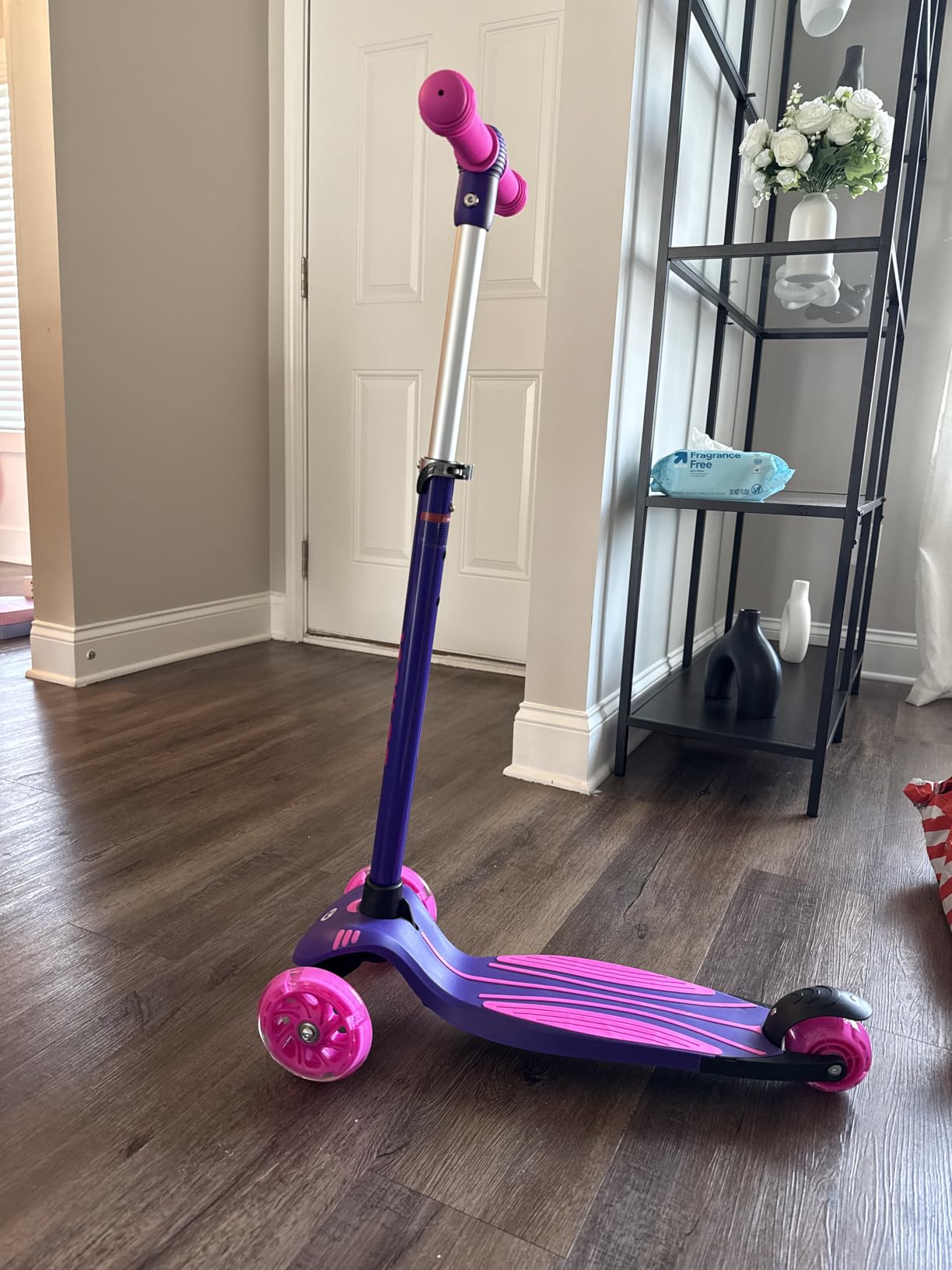Gotrax KS1 Kids Kick Scooter, LED Lighted Wheels and 3 Adjustable Height Handlebars, Lean-to-Steer & Widen Anti-Slip Deck, 3 Wheel Scooter for Boys & Girls Ages 2-8 and up to 110 Lbs - Customer Photo 5