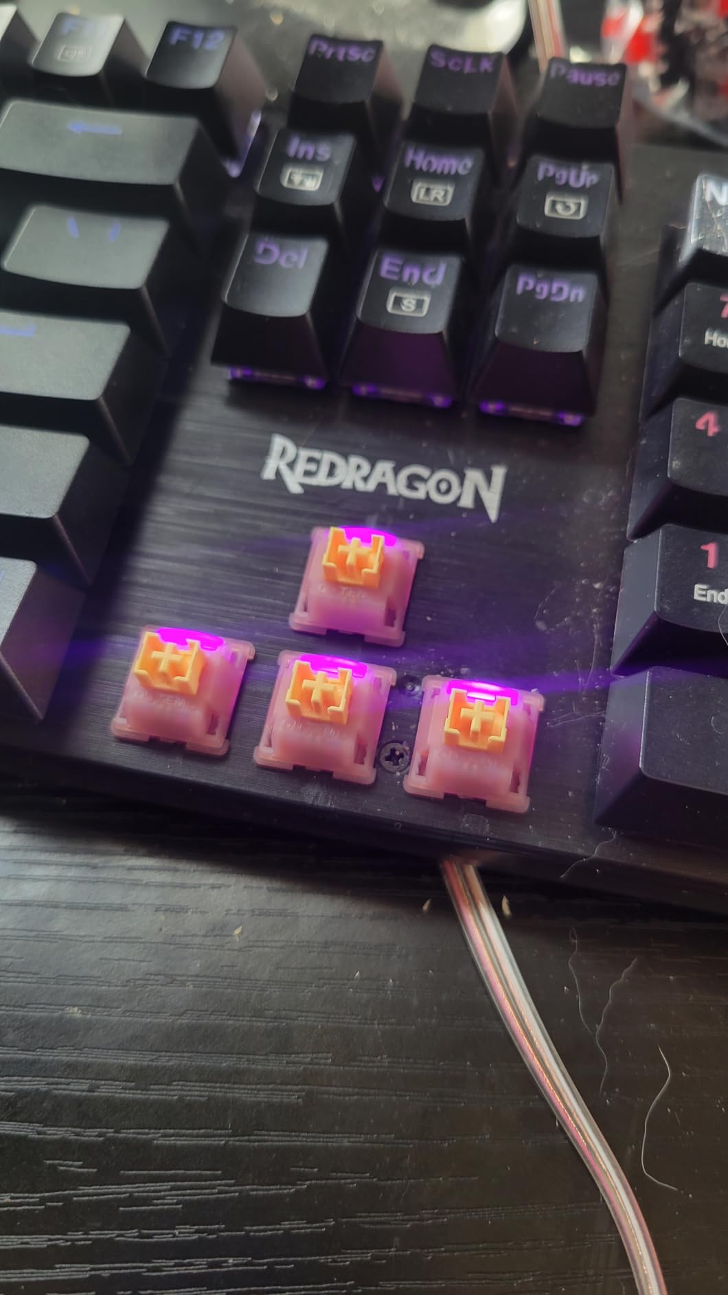 Redragon Mechanical Gaming Keyboard Wired, 11 Programmable Backlit Modes, Hot-Swappable Red Switch, Anti-Ghosting, Double-Shot PBT Keycaps, Light Up Keyboard for PC Mac - Customer Photo 3