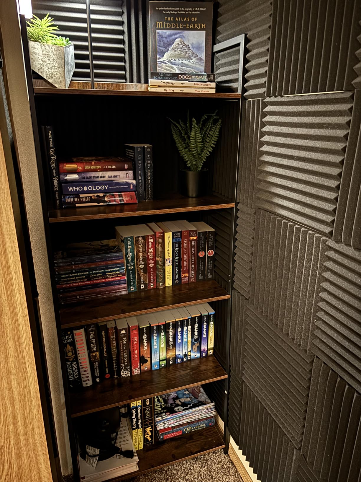 NUMENN Bookshelf, 5 Tier Bookshelves, Home Office Bookcase Shelf Storage Organizer, Free Standing Storage Shelving Unit for Bedroom, Living Room and Home Office, Vintage - Customer Photo 1