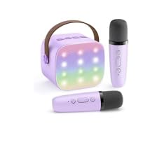Mini Karaoke Machine with 2 Wireless Microphones, TOP Kids Gifts for Girls Ages 3, 4, 5, 6, 7, 8, 9, 10, 11, 12 +Years Old, 4-12th Christmas Birthday Toy Gift for Girls Boys Party (Purple) - Customer Photo 3