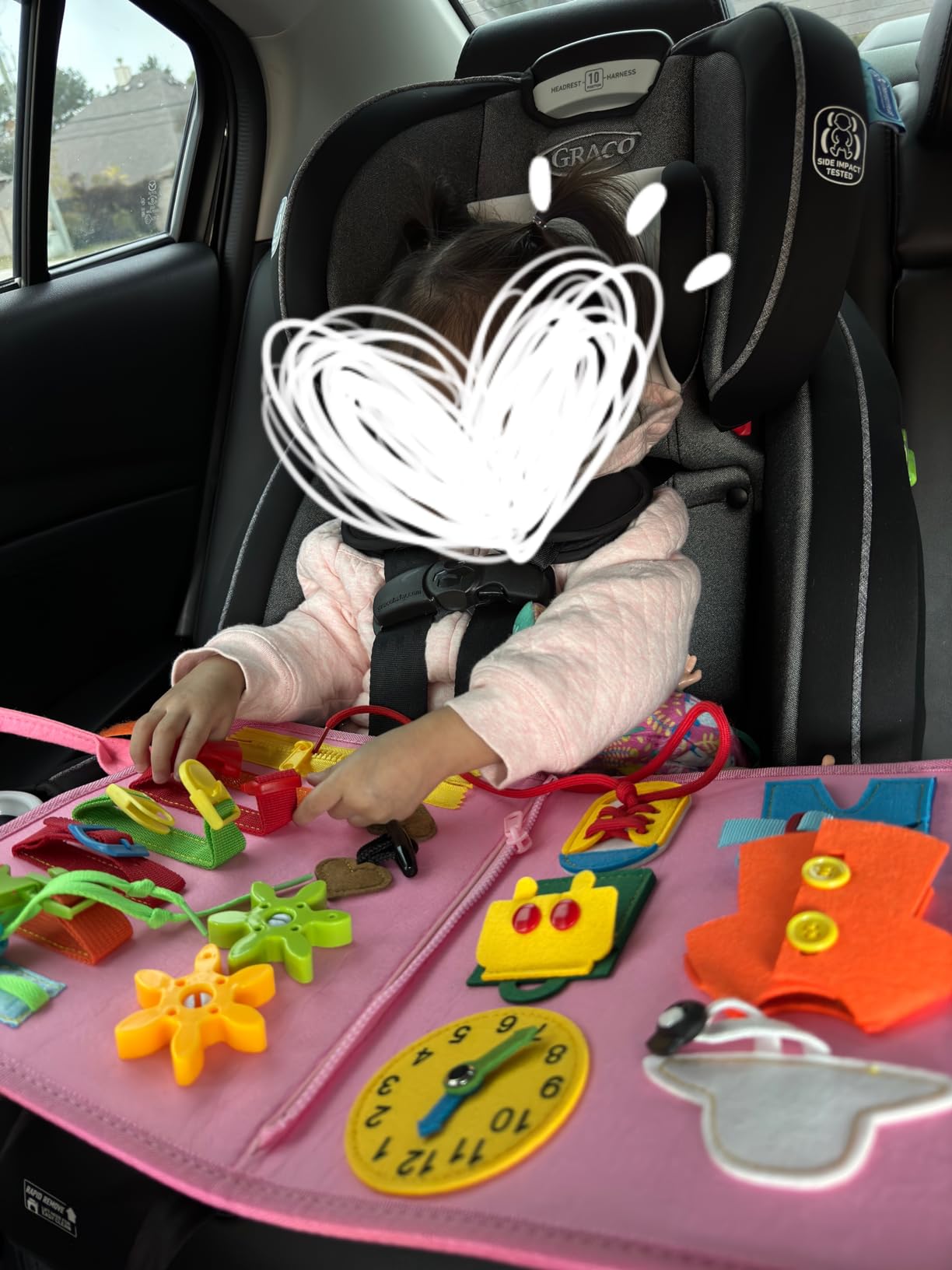 hahaland Busy Board Montessori Toys - 3 Year Old Girl Gifts Bithday Gift Ideas - 8 in 1 Preschool Learning Activities - Christmas Toddler Stocking Stuffers Gifts - Customer Photo 1