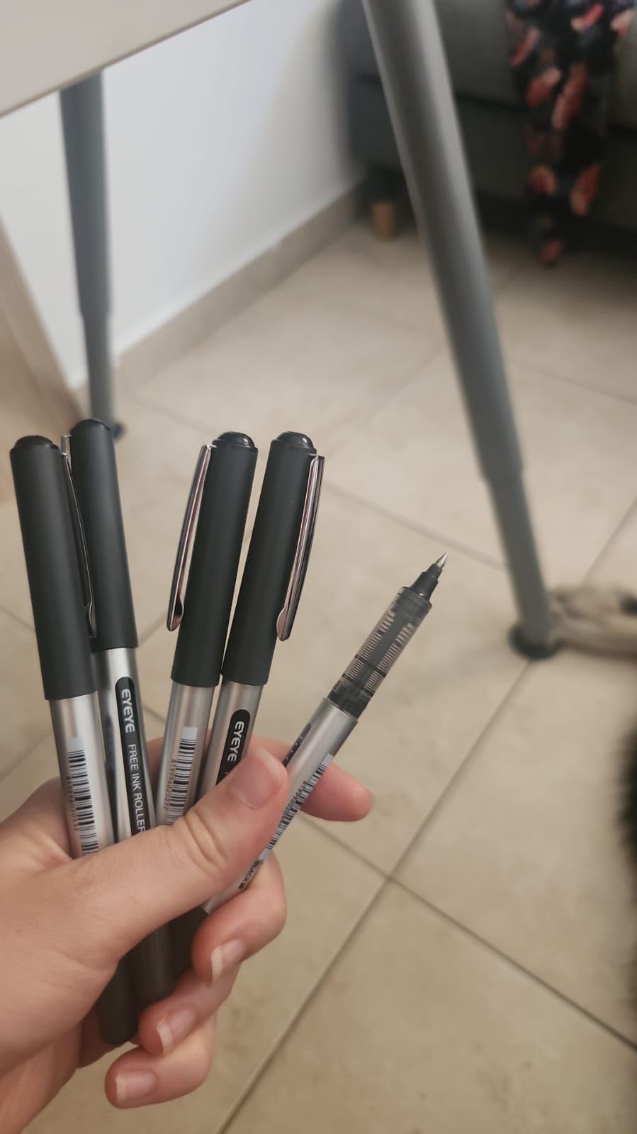 EYEYE Rollerball Pens 0.5mm Black 50 Pack, Extra Fine Point Quick Dry Liquid Ink Roller Ball Pens Fine Point Smooth Writing Pen for Journaling, Note Taking, Office, School Supplies - Customer Photo 1