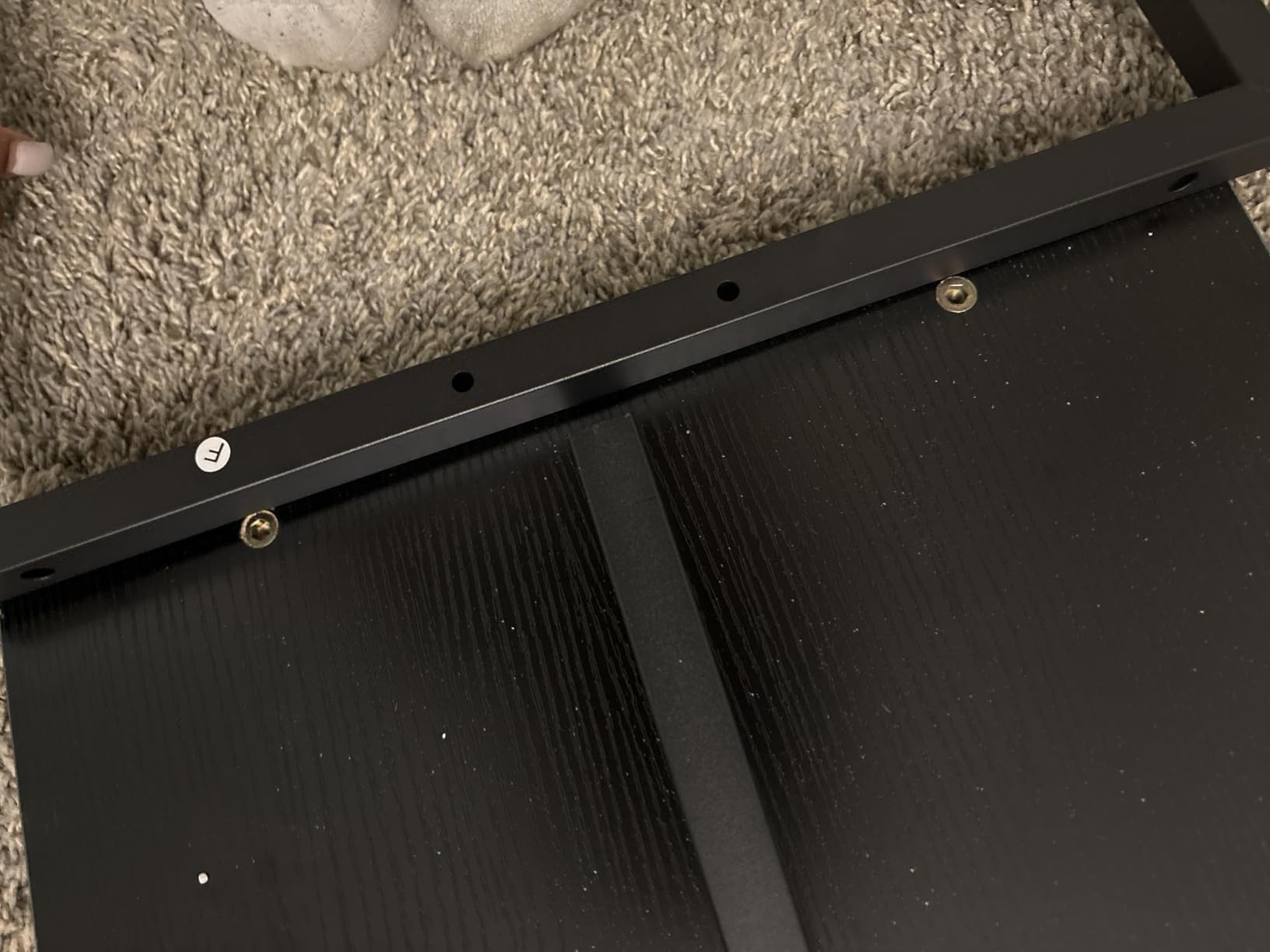 Sweetcrispy L Shaped Desk - Computer Desk Corner Desks Gaming Desk PC Table with CPU Stand Side Bag for Home Office Dorm Sturdy Writing Workstation, Black, 50-Inch - Customer Photo 2