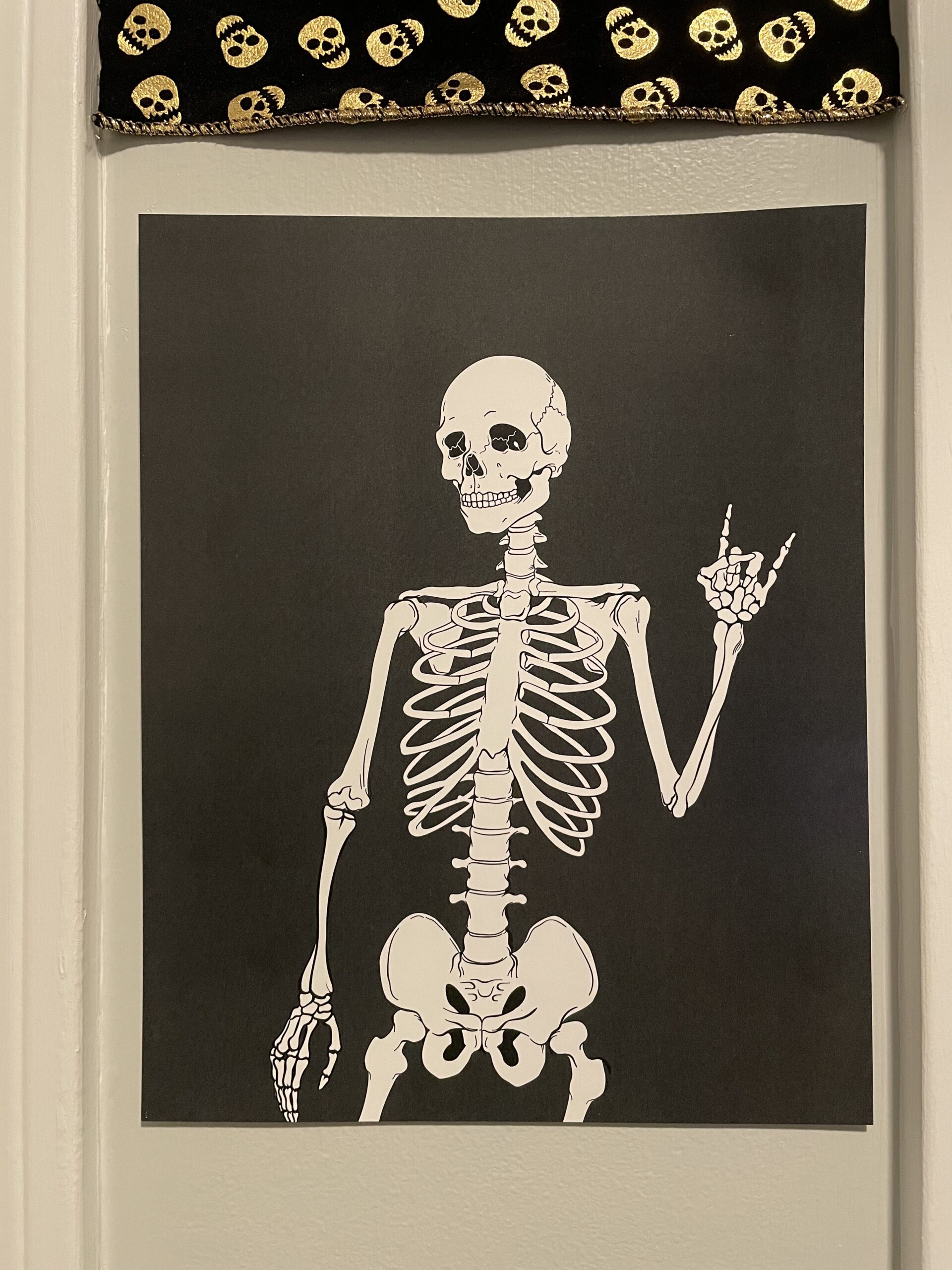 HAUS AND HUES Goth Wall Decor Set of 4 - Halloween Prints Wall Art, Horror Posters, Skeleton Wall Decor, Halloween Prints Wall Art, Spooky Home Decor, Witchy Wall Art (8x10, WALNUT FRAMED) - Customer Photo 3