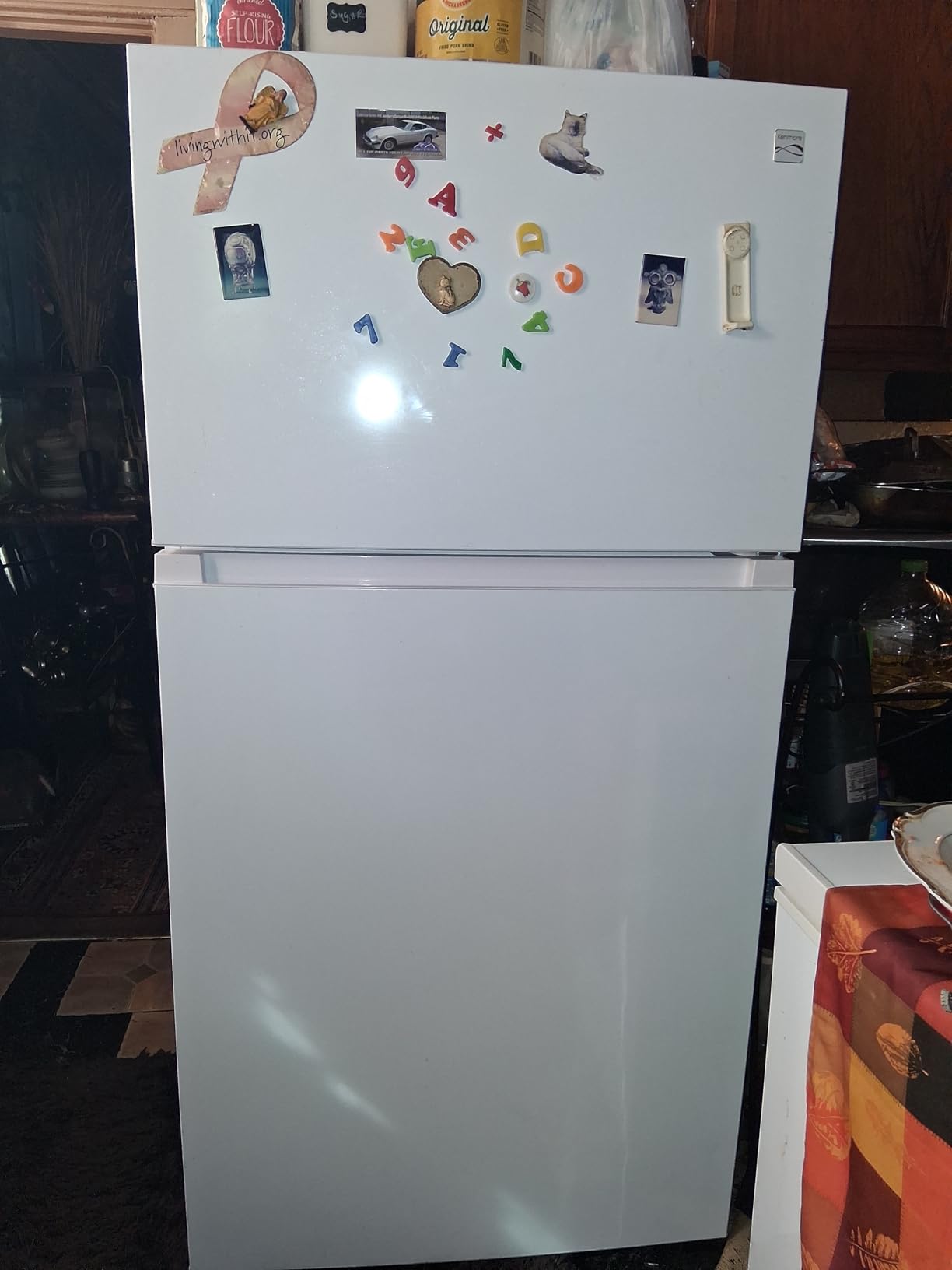 Kenmore 33 in. 20.5 cu. ft. Capacity Refrigerator/Freezer with Full-Width Adjustable Glass Shelving, Humidity Control Crispers, ENERGY STAR Certified, White - Customer Photo 1