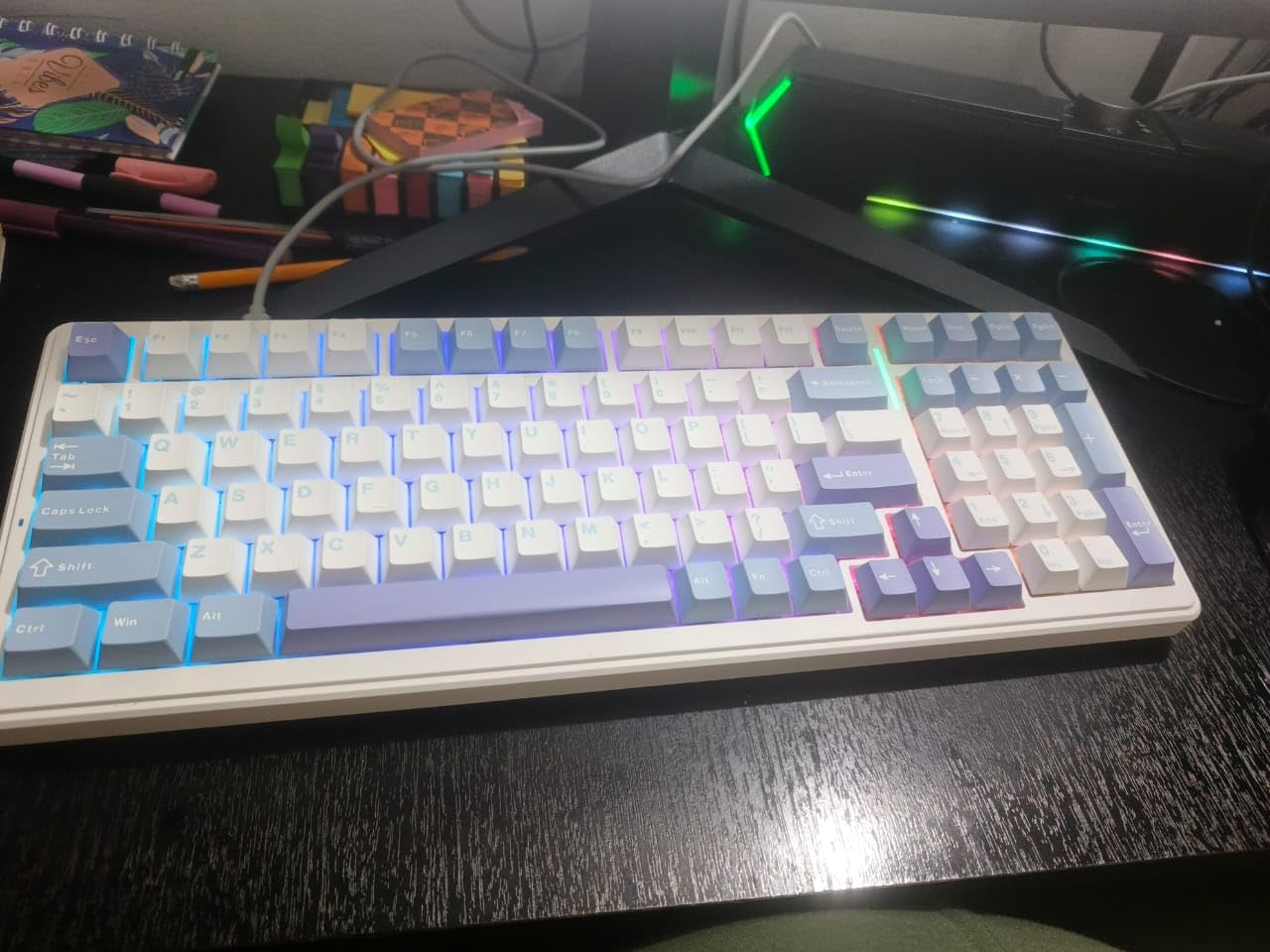 AULA F99 Wireless Mechanical Keyboard,Tri-Mode BT5.0/2.4GHz/USB-C Hot Swappable Custom Keyboard,Pre-lubed Linear Switches,RGB Backlit Computer Gaming Keyboards for PC/Tablet/PS/Xbox - Customer Photo 5