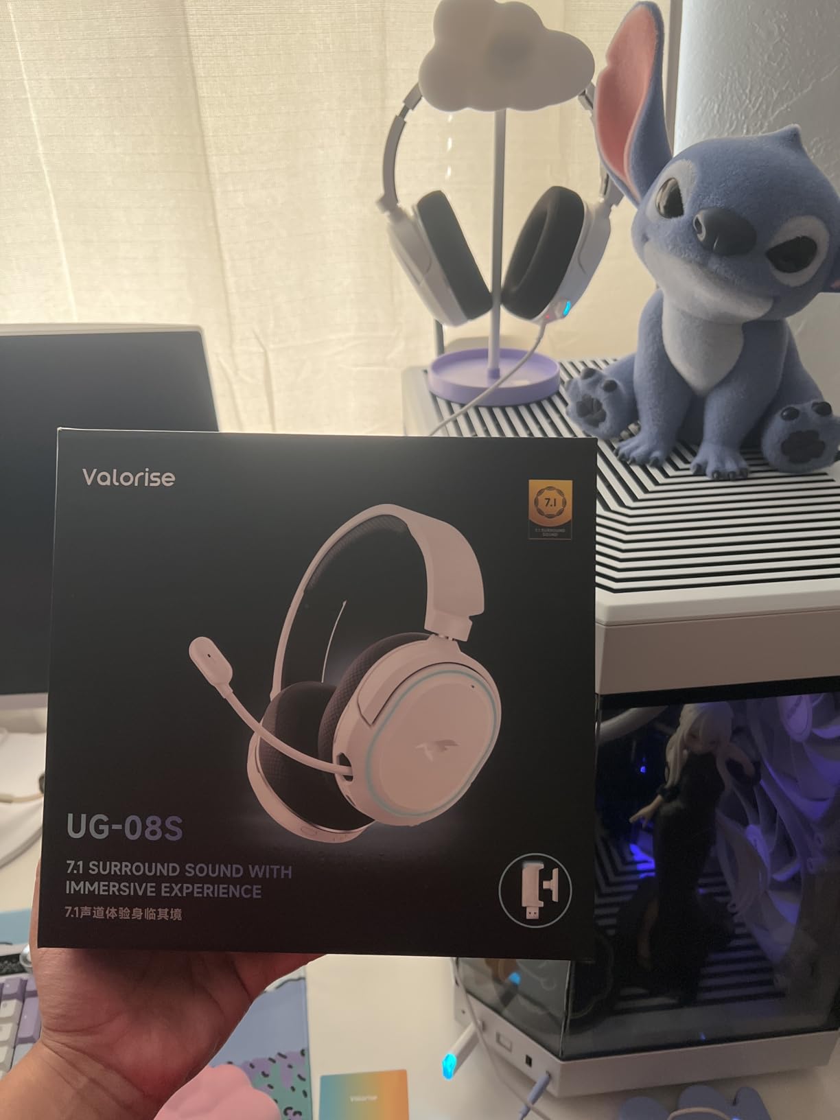 Wireless Gaming Headset, 7.1 Surround Sound, 2.4Ghz USB Gaming Headphones Bluetooth 5.4, 100-Hr Noise Canceling Mic RGB Light, Wireless Headset for PC PS5 PS4 Mac Switch, ONLY Wired Mode Suit for Xbox Customer Review Wireless Gaming Headset, 7.1 Surround Sound, 2.4Ghz USB Gaming Headphones Bluetooth 5.4, 100-Hr Noise Canceling Mic RGB Light, Wireless Headset for PC PS5 PS4 Mac Switch, ONLY Wired Mode Suit for Xbox - Customer Photo 1