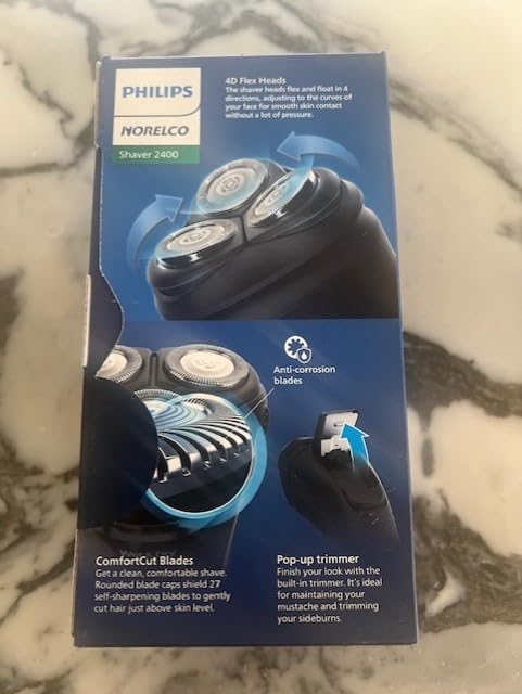 Philips Norelco Shaver 2400 Series, Wet and Dry Electric Shaver, Pop-up Trimmer, P-Cap, Deep Black, Model X3001/90 - Customer Photo 2