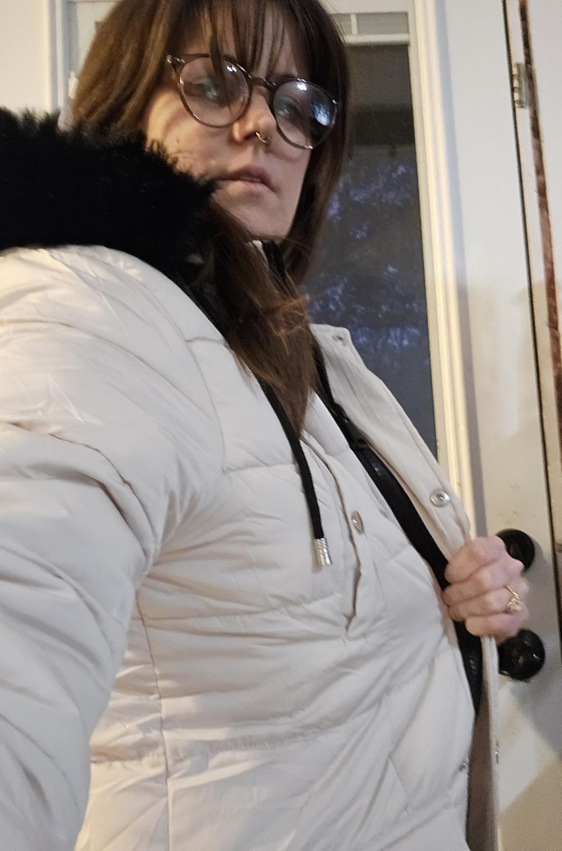 MOERDENG Women's Waterproof Long Winter Coat Thickened Down Alternative Jacket Warm Puffer Jacket Parka - Customer Photo 2