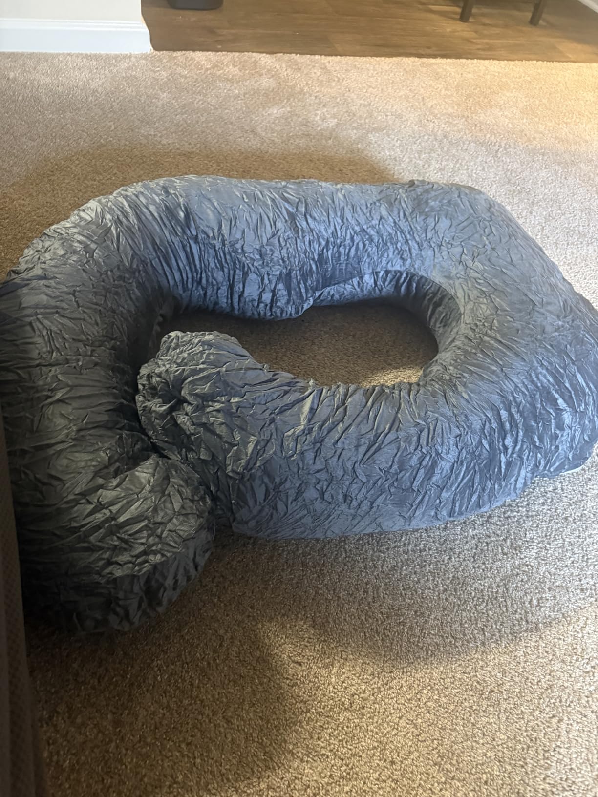 ALLOPERA Pregnancy Pillow, Full Body 57 Inch Maternity Pillow with Removable Washable Cover - Sleep Support for Legs, Back, Neck, Shoulder, HIPS, Belly for Pregnent Women, Black Grey Velvet Cover - Customer Photo 5