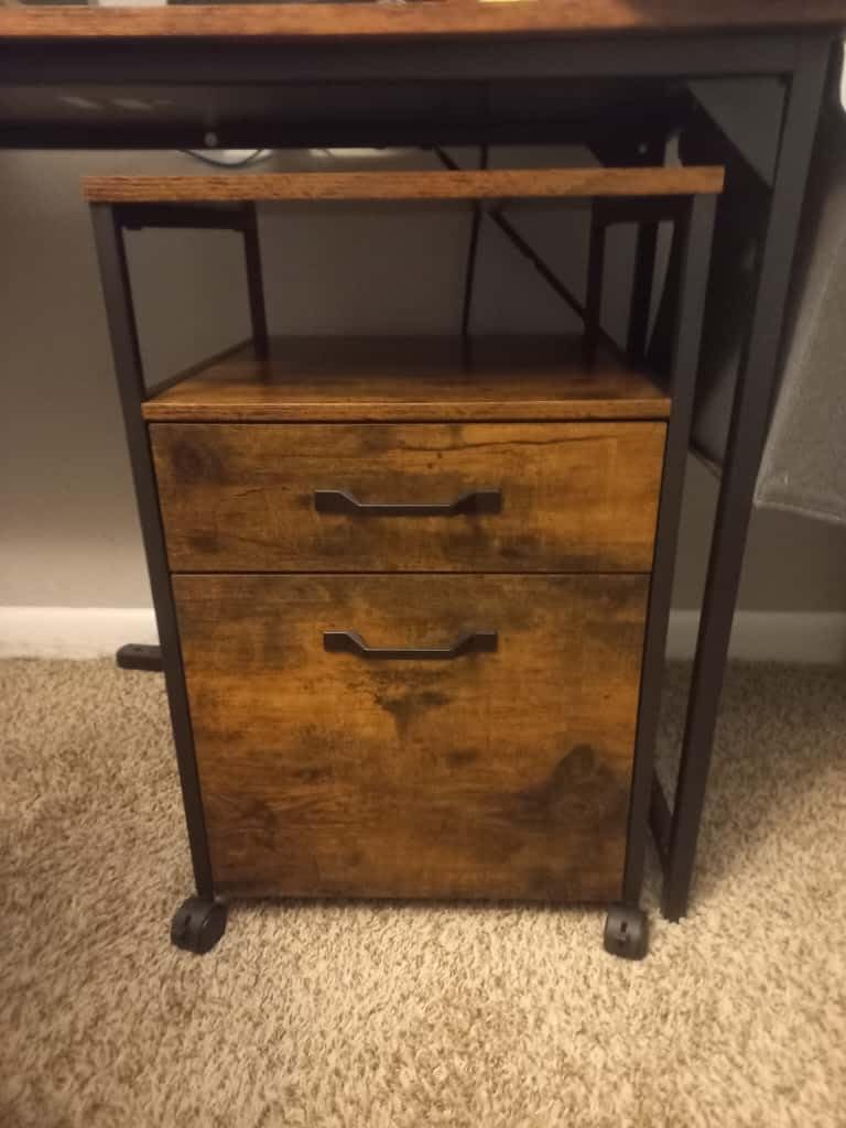 VASAGLE File Cabinet, Mobile Filing Cabinet with Wheels, 2 Lockable Drawers, Open Shelf, for A4, Letter Size, Hanging File Folders, Ink Black UOFC077B16 Customer Review VASAGLE File Cabinet, Mobile Filing Cabinet with Wheels, 2 Lockable Drawers, Open Shelf, for A4, Letter Size, Hanging File Folders, Ink Black UOFC077B16 - Customer Photo 1