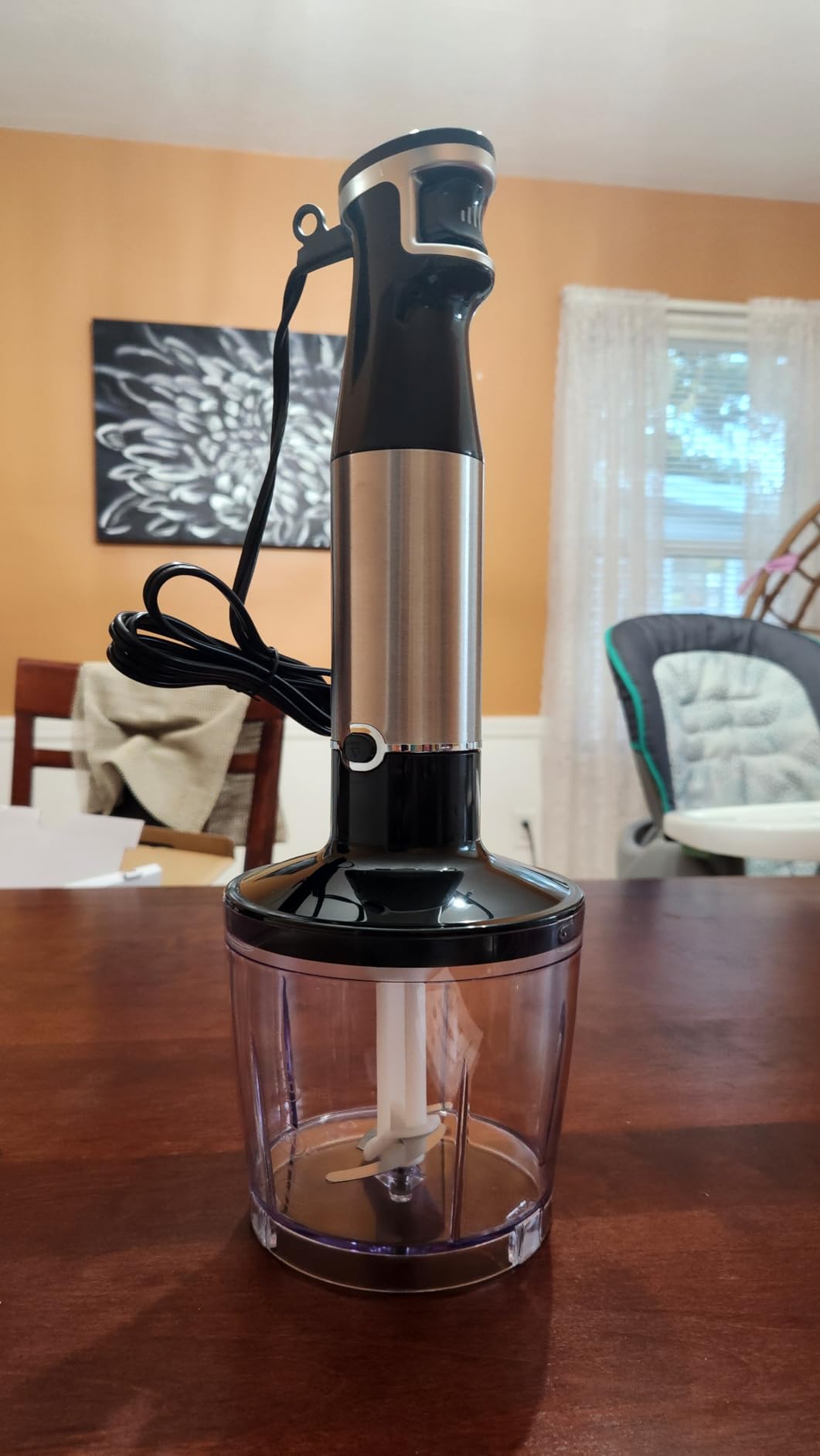 Immersion Blender Handheld Corded Hand Blenders Set 1100W, Trigger Variable Speed 5 in 1 Stick Emulsifier with Chopper, Whisk and Frother for Soup, Baby Food and Smoothies - Customer Photo 2