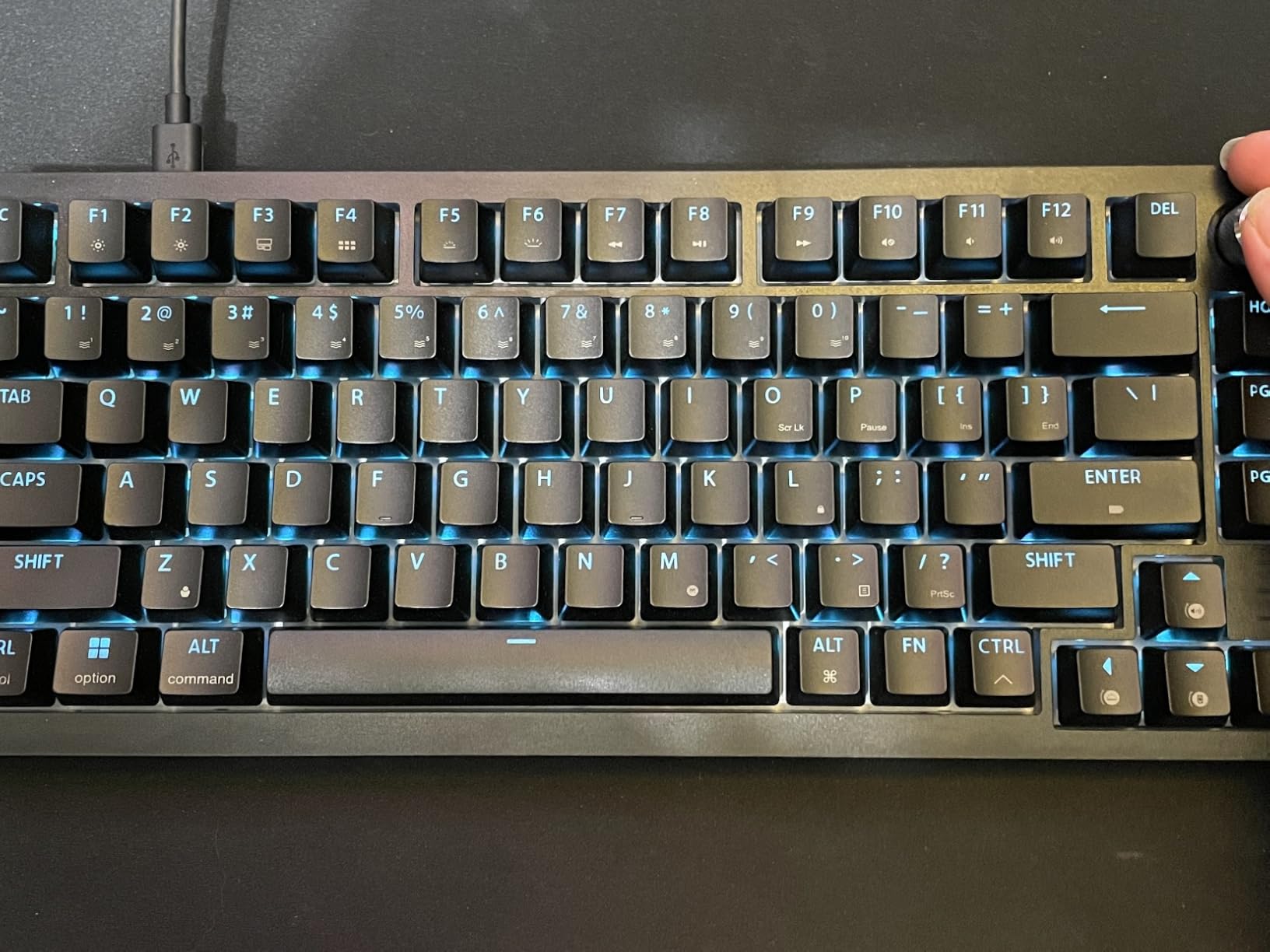 Corsair K65 Plus Wireless 75% RGB Mechanical Gaming Keyboard – Pre-Lubricated MLX Red Linear Switches – PBT Dye-Sub Keycaps – PC, Mac, PS5, PS4, Xbox, iPad – QWERTY NA – Black/Gray - Customer Photo 2