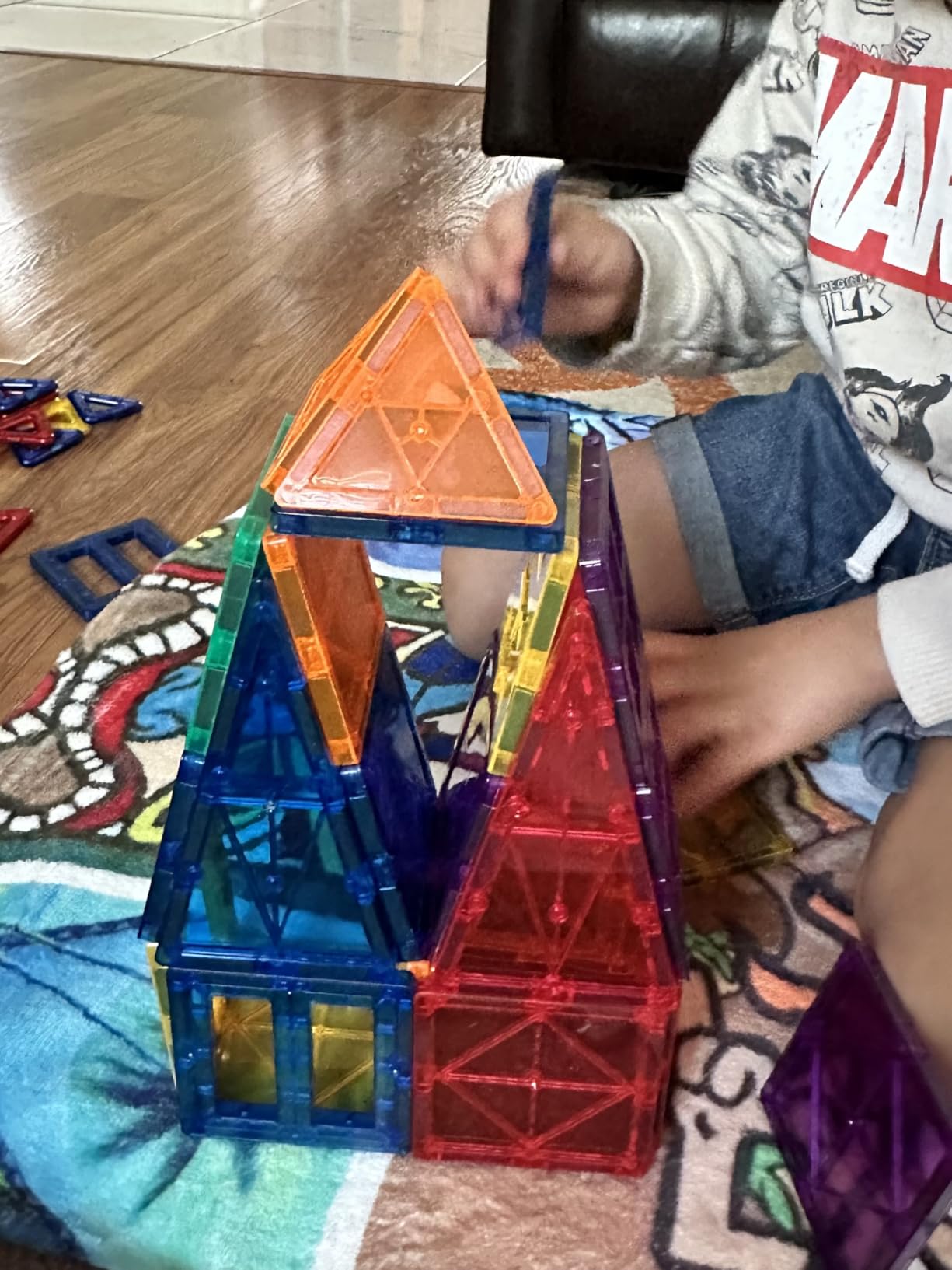 Coodoo Dinosaur Toys Magnetic Tiles - Magnet Building Blocks for Toddler Kids Toys STEM Sensory Outdoor Toy for 3+ Year Old Boys and Girls, Dinosaur World Creative Games Kids - Customer Photo 2