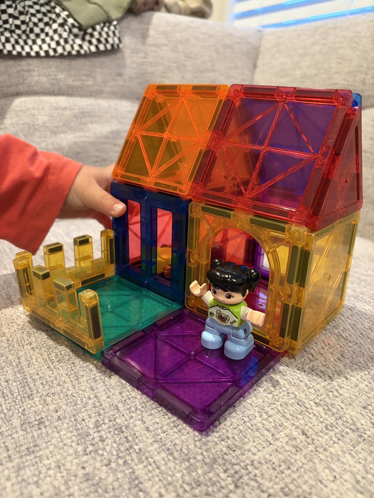 Coodoo Dinosaur Toys Magnetic Tiles - Magnet Building Blocks for Toddler Kids Toys STEM Sensory Outdoor Toy for 3+ Year Old Boys and Girls, Dinosaur World Creative Games Kids - Customer Photo 4