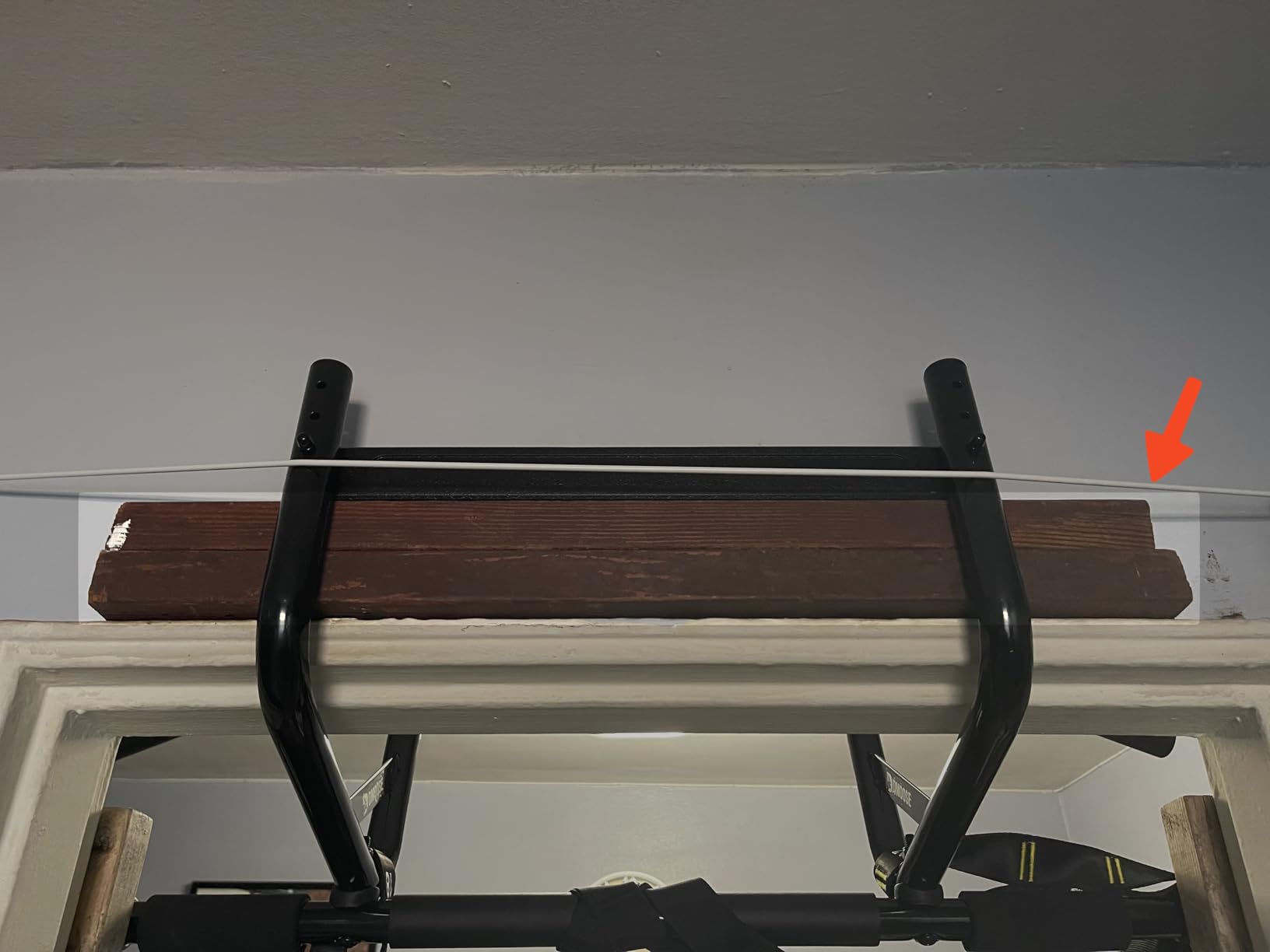 DMoose Fitness Pull Up Bar for Doorway - Upto 250 Lbs Capacity, No Screwing or Slipping, Hanging Pullup & Chin Up Bar for Door Frame - Multi Padded Grips for Strength Training with Installation Guide - Customer Photo 1