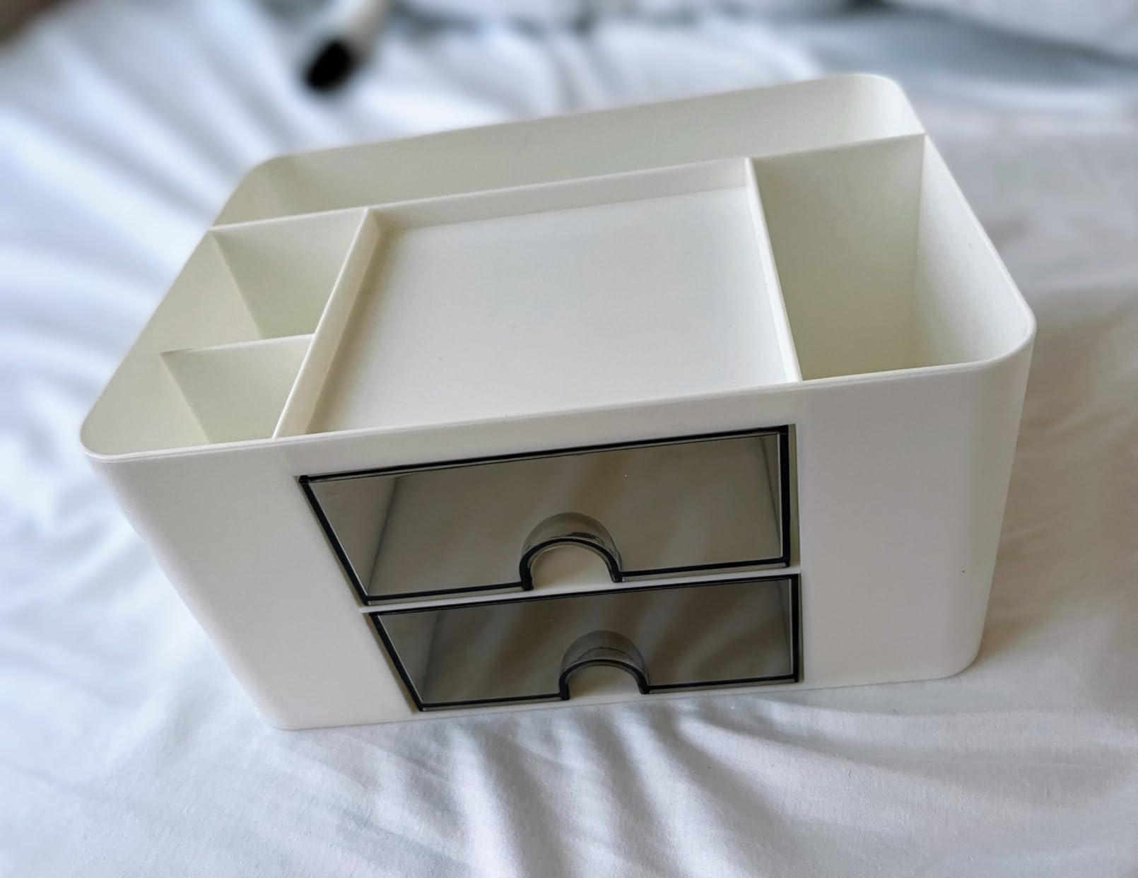 Marbrasse Pen Organizer with 2 Drawer, Multi-Functional Pencil Holder for Desk, Desk Organizers and Accessories with 5 Compartments + Drawer for Office Art Supplies (Black) - Customer Photo 3