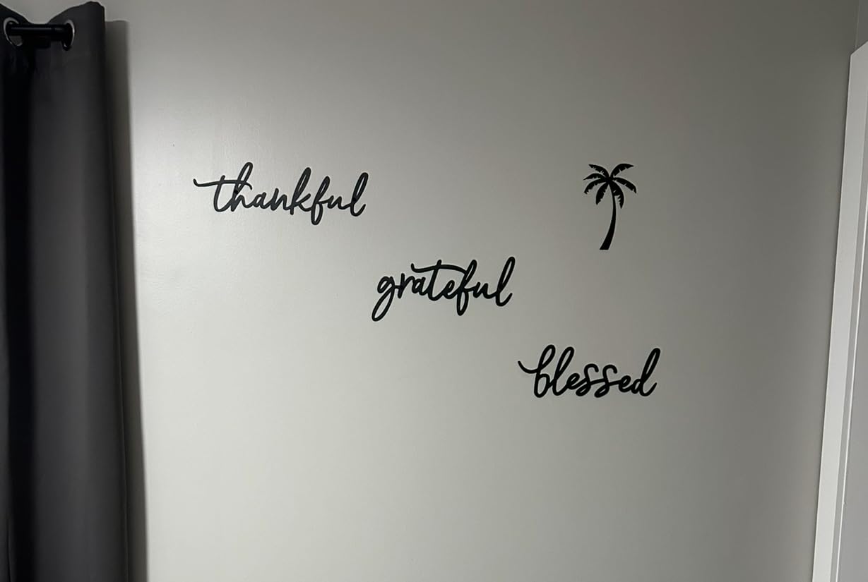Thankful Grateful Blessed Letter Sign Metal Wall Decor, 3 Piece Black Letters Wall Art for Bathroom Bedroom Metal Words Wall Decor for Home Decor Customer Review Thankful Grateful Blessed Letter Sign Metal Wall Decor, 3 Piece Black Letters Wall Art for Bathroom Bedroom Metal Words Wall Decor for Home Decor - Customer Photo 5