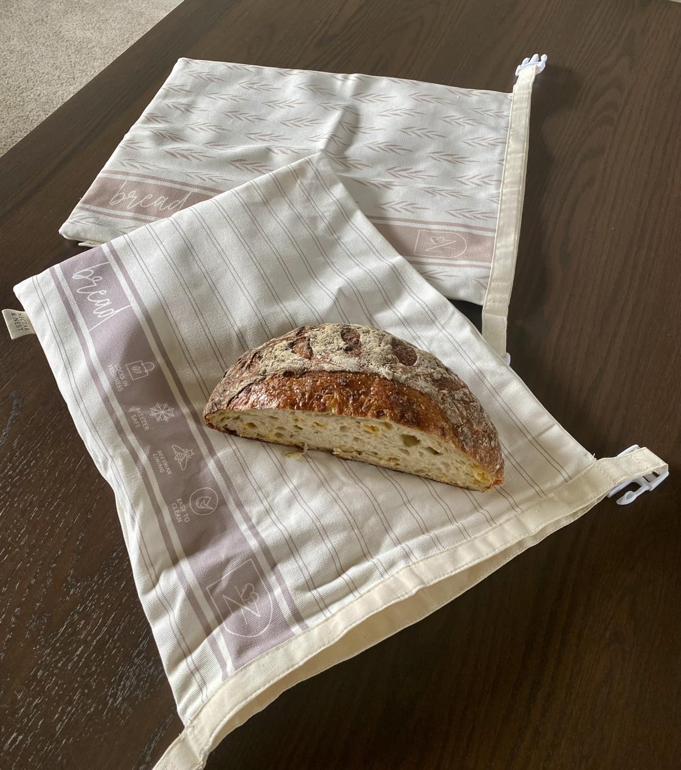 Nectar & Nest Reusable Beeswax Bread Bags for Homemade Bread & Sourdough – XL Eco-Friendly, Natural, Food-Safe Storage Bag to Keep Loaves Fresh Longer – Sustainable, Zero Waste - Customer Photo 2