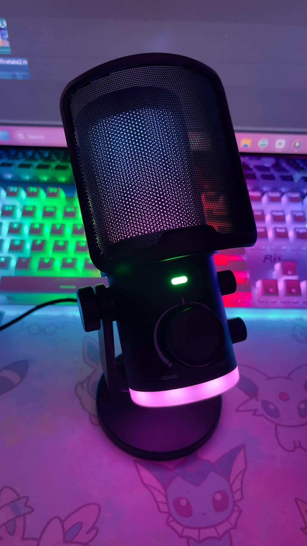 FIFINE Gaming PC Microphone, USB Streaming Microphone with Game Chat Balance, Computer Condenser Desktop RGB Mic with Mute Button, Noise Cancellation for Podcast/Twitch/Discord-AMPLIGAME AM6 Customer Review FIFINE Gaming PC Microphone, USB Streaming Microphone with Game Chat Balance, Computer Condenser Desktop RGB Mic with Mute Button, Noise Cancellation for Podcast/Twitch/Discord-AMPLIGAME AM6 - Customer Photo 1