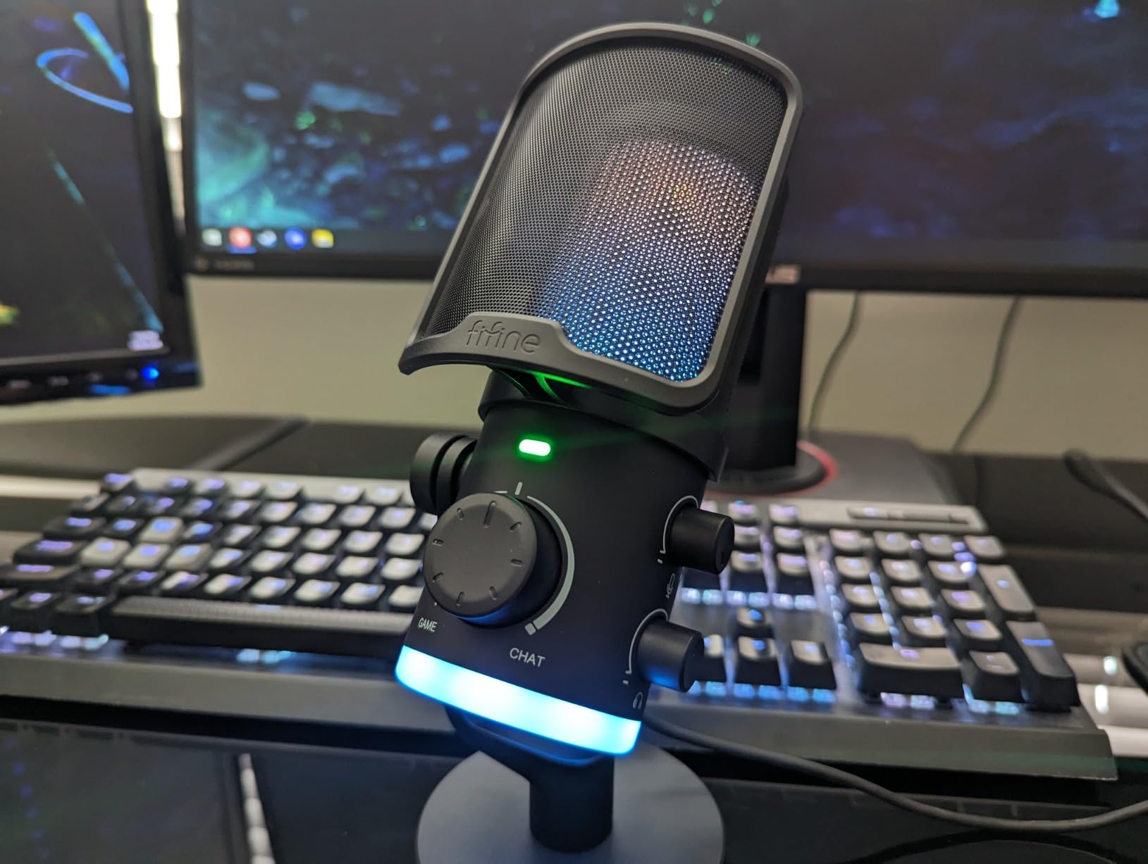 FIFINE Gaming PC Microphone, USB Streaming Microphone with Game Chat Balance, Computer Condenser Desktop RGB Mic with Mute Button, Noise Cancellation for Podcast/Twitch/Discord-AMPLIGAME AM6 Customer Review FIFINE Gaming PC Microphone, USB Streaming Microphone with Game Chat Balance, Computer Condenser Desktop RGB Mic with Mute Button, Noise Cancellation for Podcast/Twitch/Discord-AMPLIGAME AM6 - Customer Photo 4