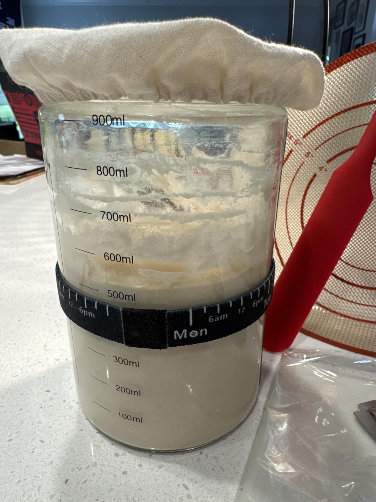 Complete Sourdough Bread Starter Kit, Glass Sourdough Starter Jar Kit & Tons of Sourdough Bread Baking Supplies - Sourdough Starter Kit Includes Sourdough Jar, Silicone Bread Proofing Bread Bowl - Customer Photo 1