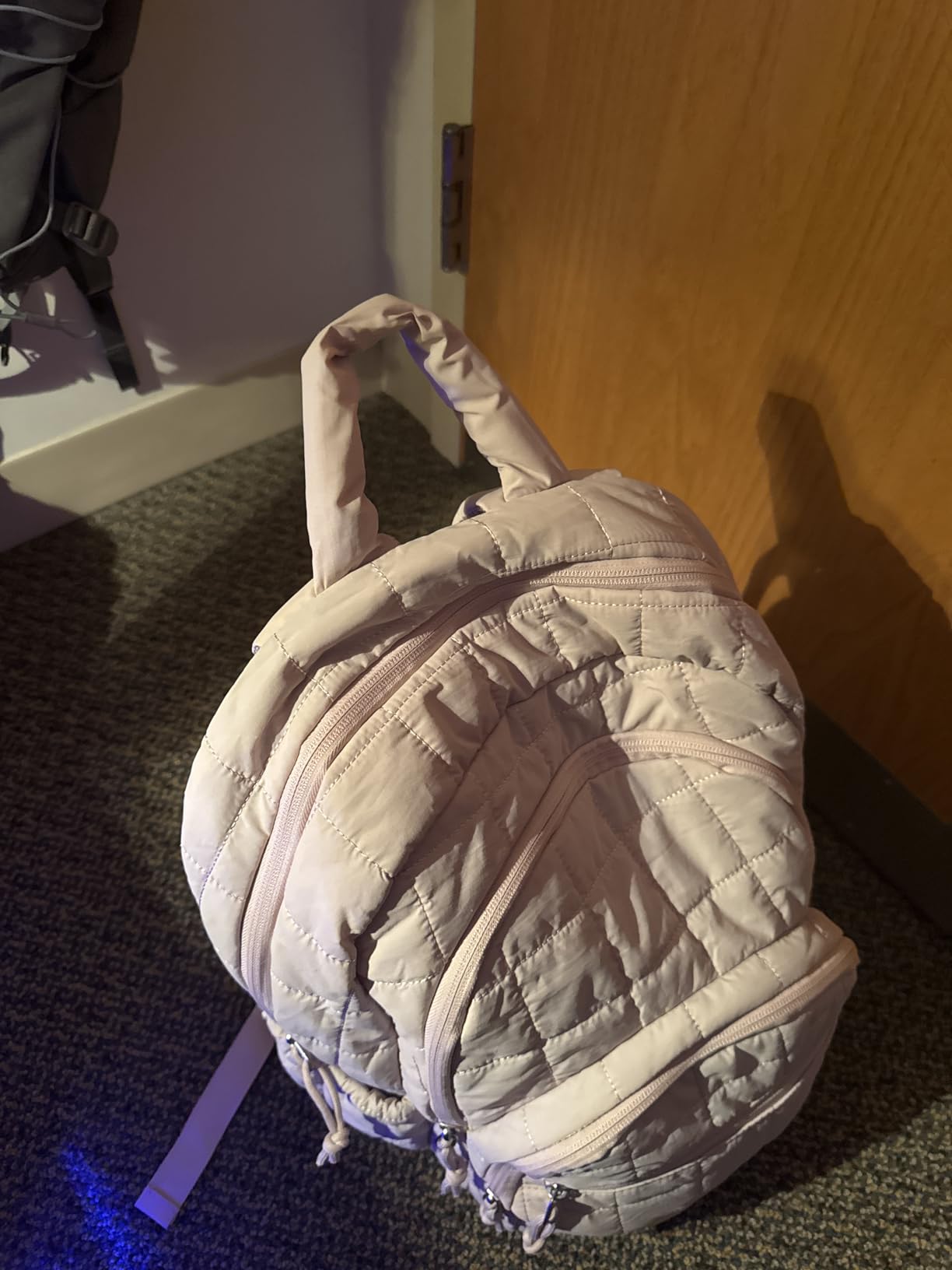 BAGSMART College Laptop Backpack, Travel Backpack for Women, Quilted Casual Daypack, Water-Resistant Bookbag for 15.6 Inch Laptop, Black - Customer Photo 2