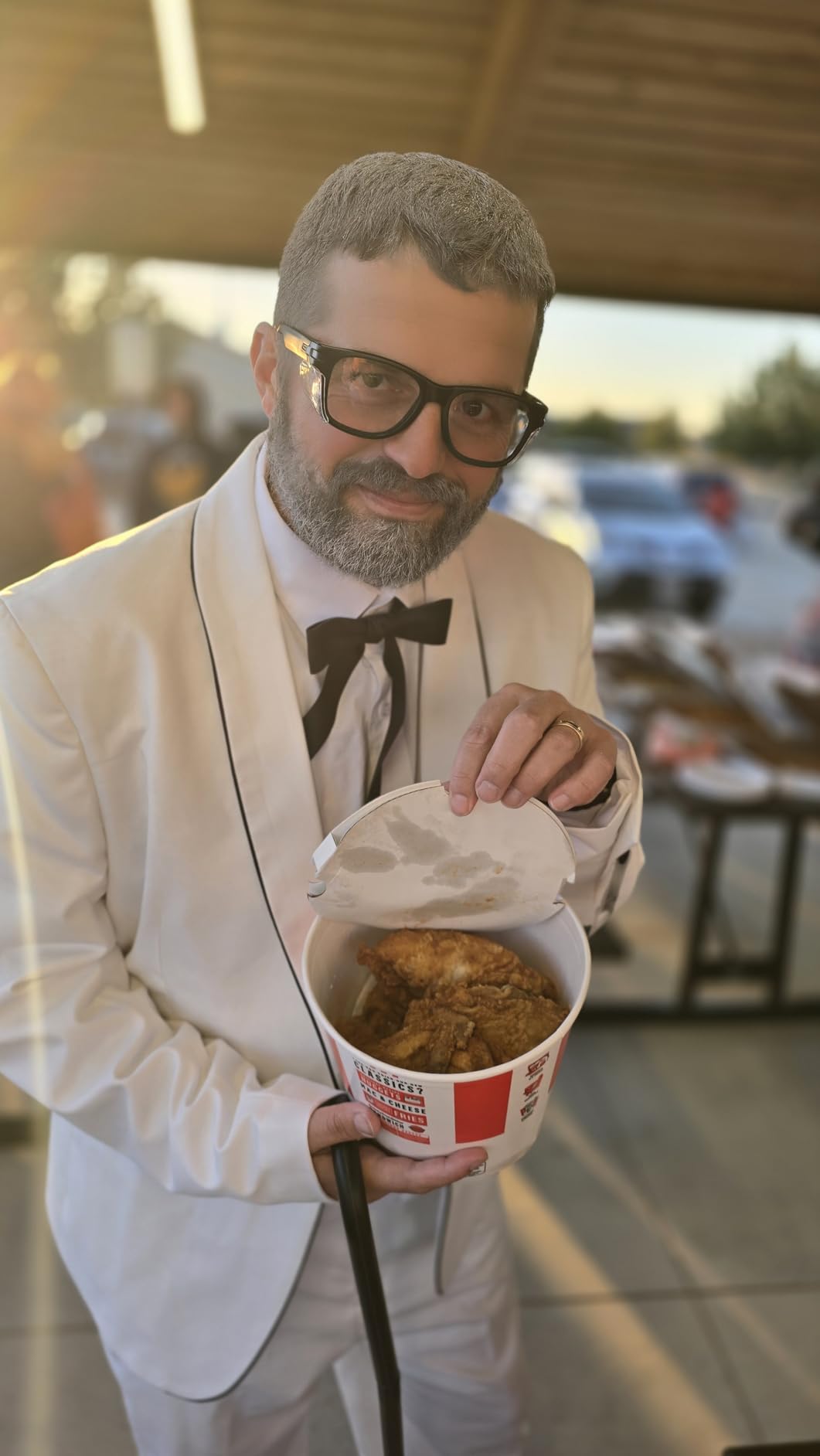 Mens 2 Pieces Tuxedo Shawl Lapel Slim Fit One Button Color Clashing Design Suit Wedding Blazer Jacket and Pants Set - Customer Photo 2