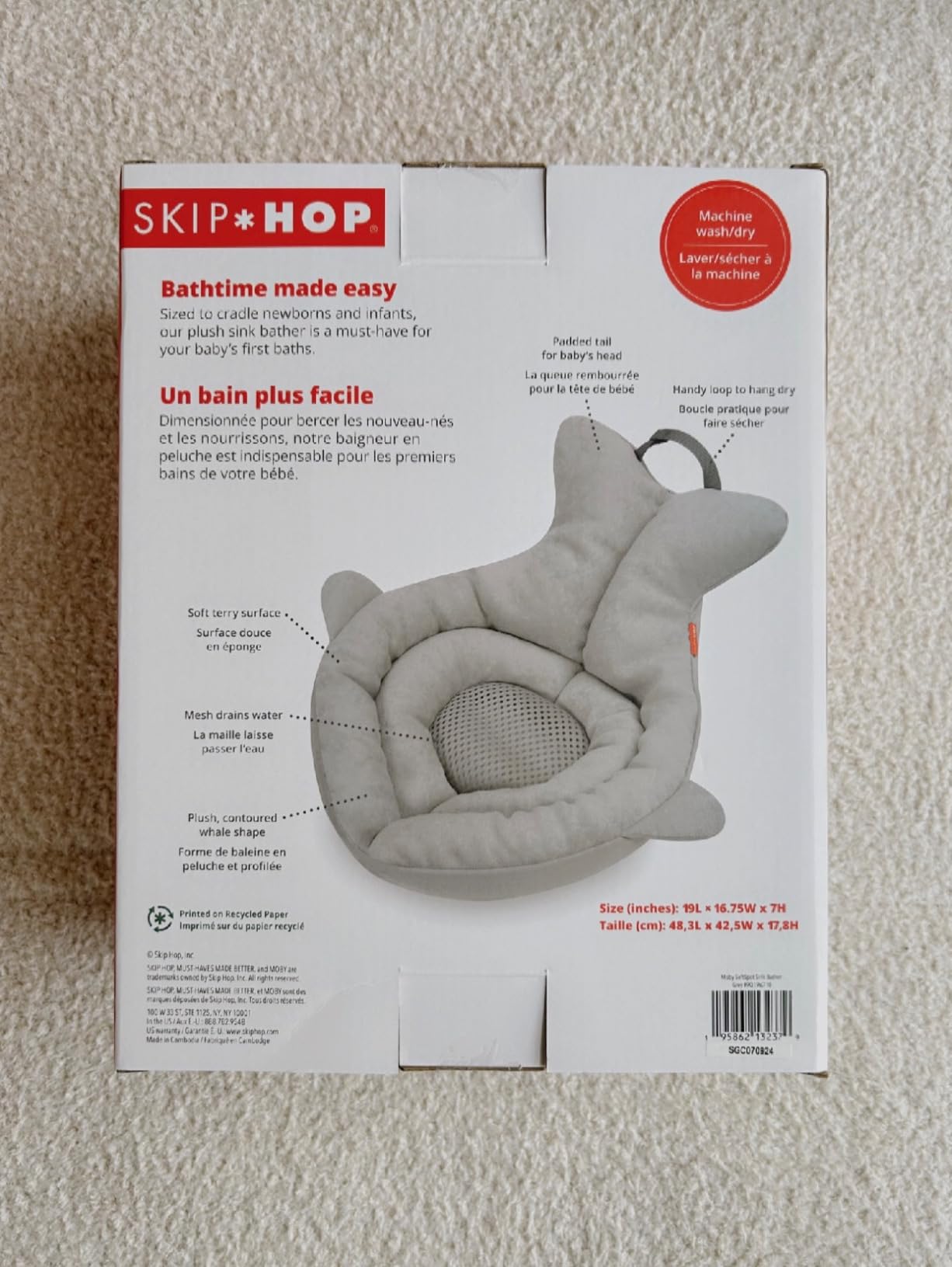 Skip Hop Soft Sink Baby Bath Tub, Moby, Grey - Customer Photo 1