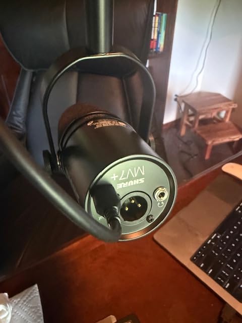 Shure MV7+ Podcast Dynamic Microphone with Stand – OBS Certified, Enhanced Audio, LED Panel, USB-C & XLR Outputs, Auto Level Mode, Digital Pop Filter – for Podcasting, Streaming, and Recording, Black Customer Review Shure MV7+ Podcast Dynamic Microphone with Stand – OBS Certified, Enhanced Audio, LED Panel, USB-C & XLR Outputs, Auto Level Mode, Digital Pop Filter – for Podcasting, Streaming, and Recording, Black - Customer Photo 3