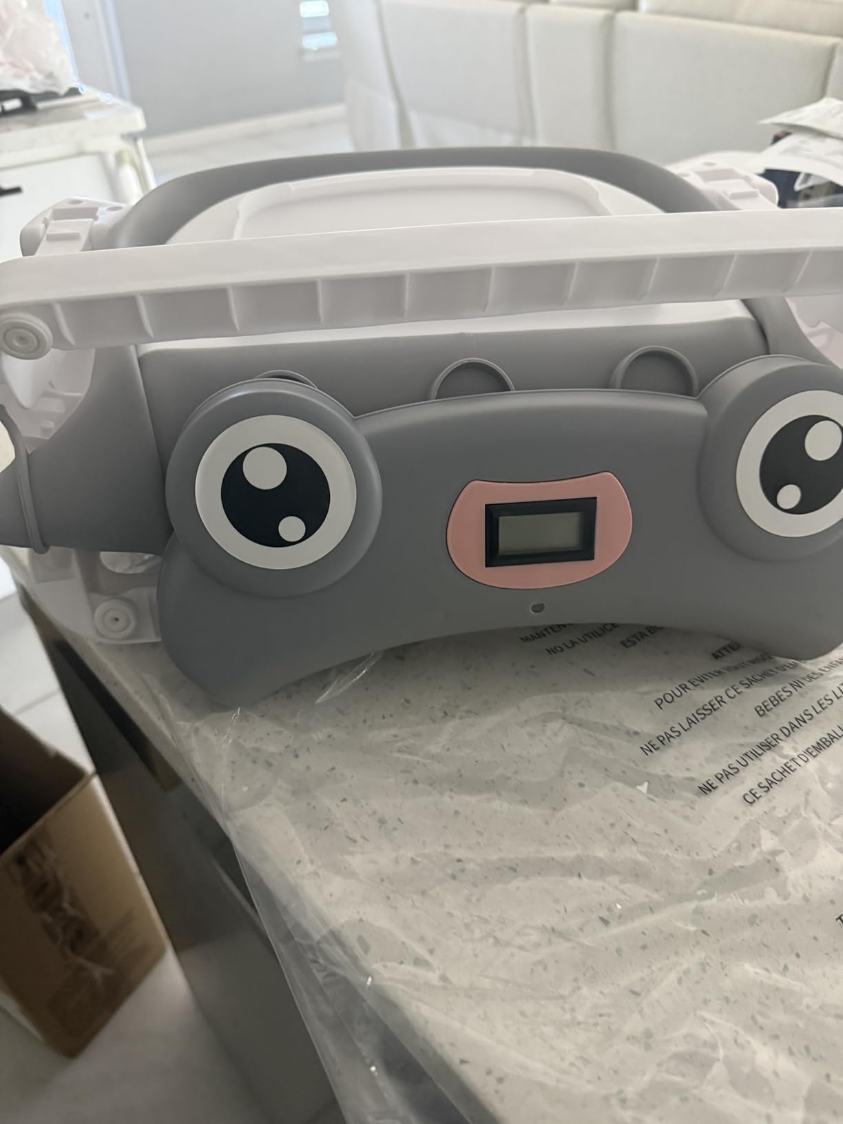 Baby Bathtub, Collapsible Newborn Bathtub for Infant to Toddler 0-24 Months with Soft Cushion and Thermometer,Portable Travel Newborn Tub with No-Slip Feet, Baby Shower Gifts,Grey - Customer Photo 1